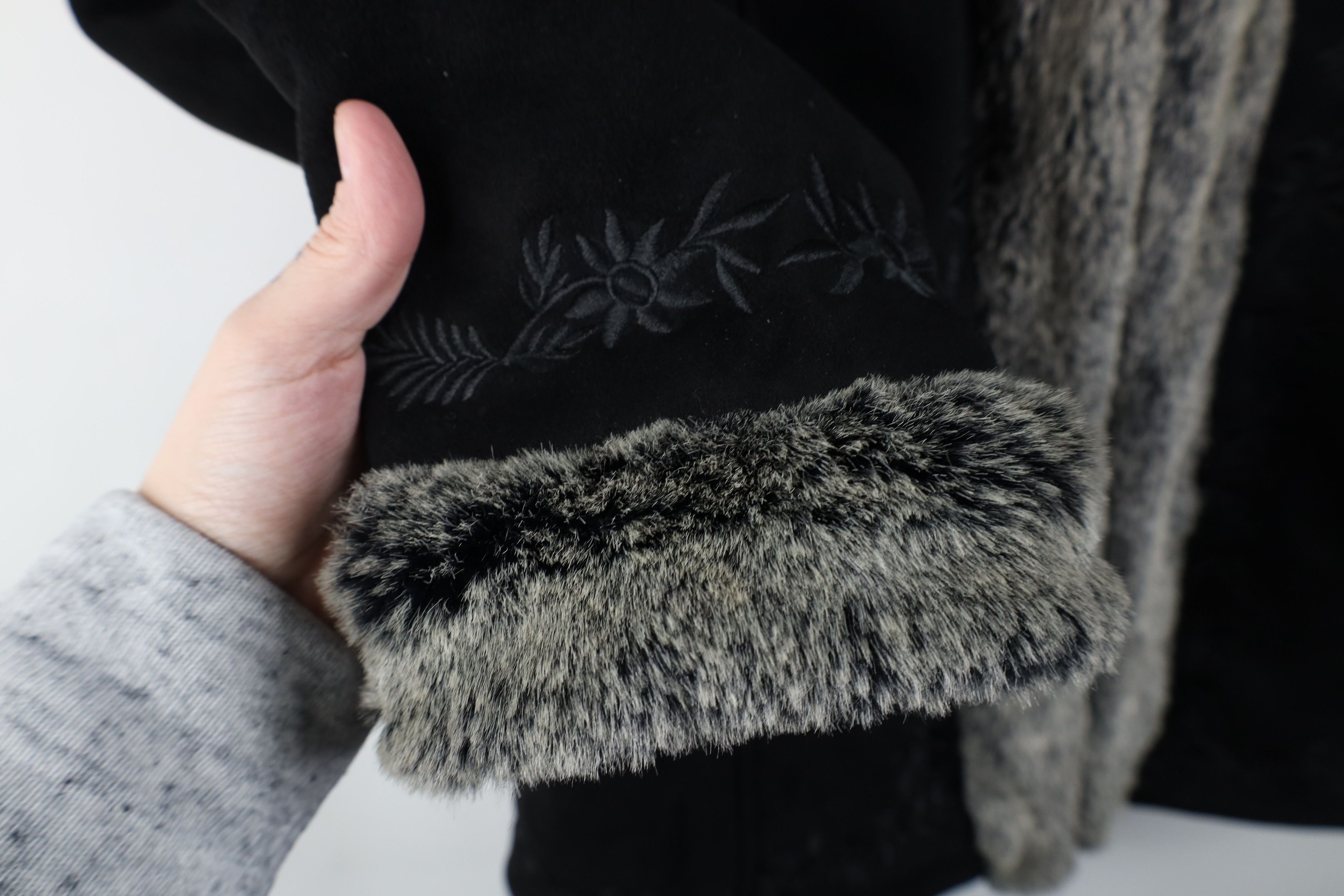 L.L. Bean × Vintage Vintage LL Bean Flower Pennylane Plush Jacket Black Size M / US 6-8 / IT 42-44 - 8 Thumbnail