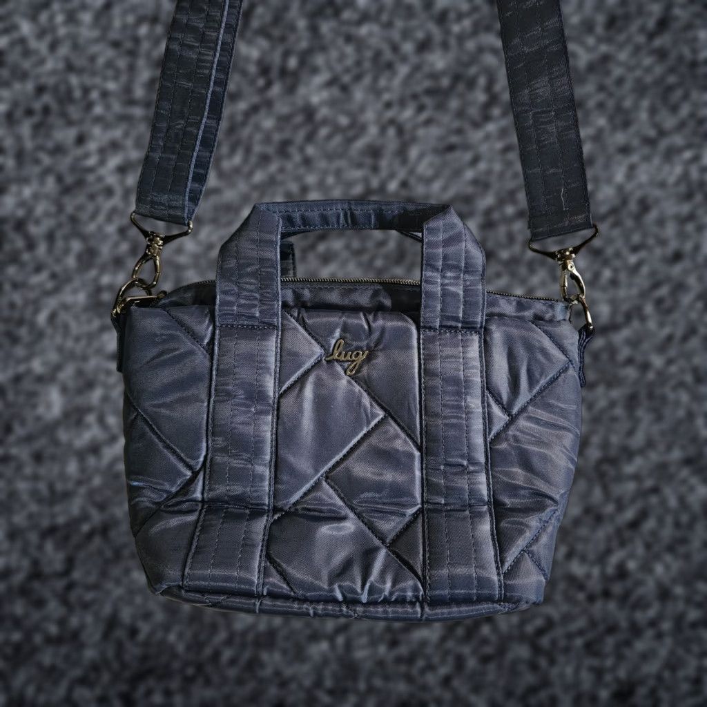 Vintage Lug Signature Dary Mini Crossbody Quilted Handbag Shoulder Bag Small Sz Dk Blue Size ONE SIZE - 1 Thumbnail