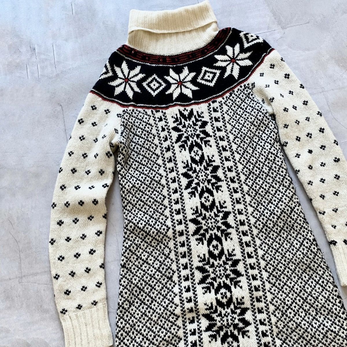 Denim & Supply Ralph Lauren × RRL Ralph Lauren × Vintage Vintage Ralph Lauren Aztec Hand Made Wool Cashmere Dress Size M / US 6-8 / IT 42-44 - 4 Thumbnail