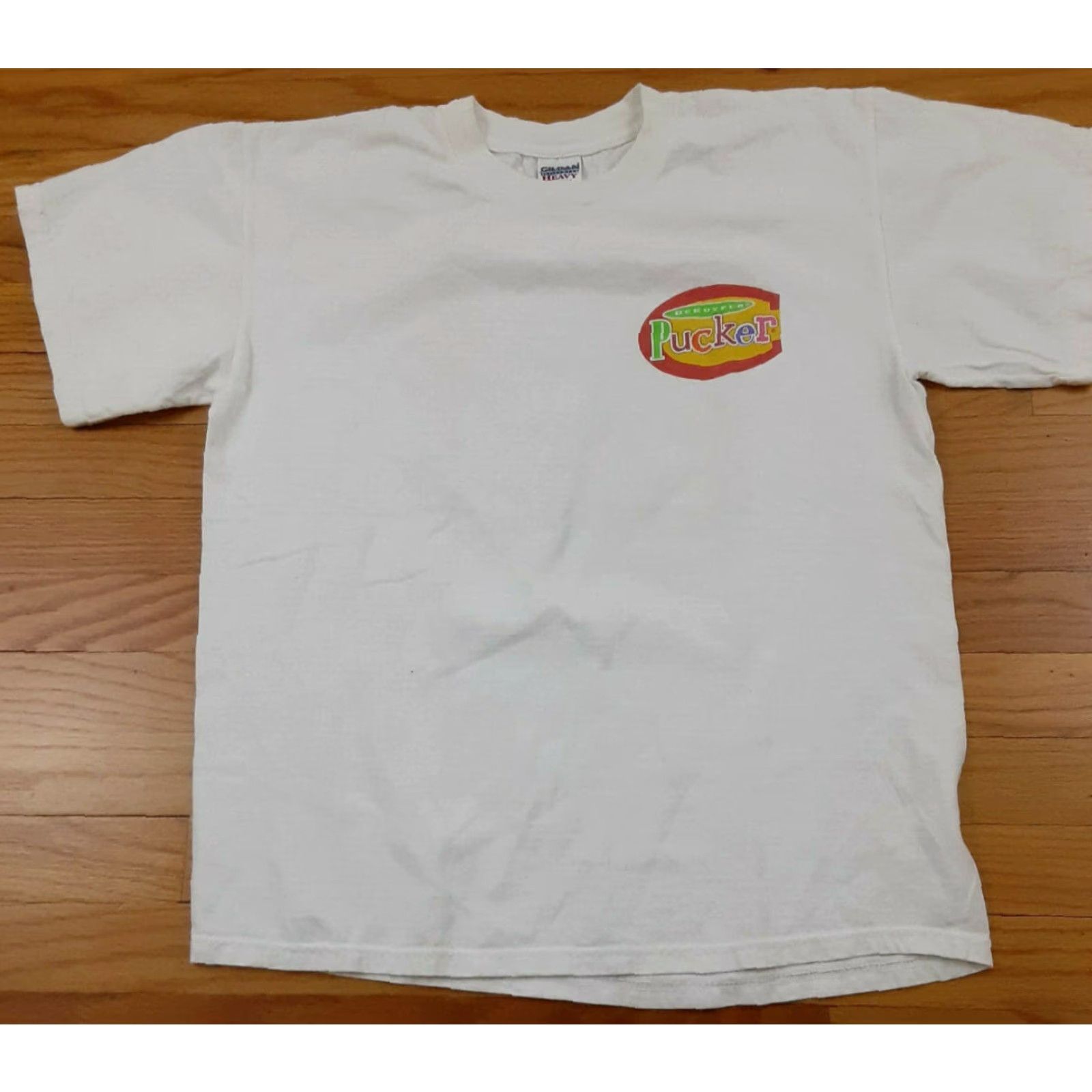 Gildan VINTAGE DeKuyper Pucker Liqueur Promo T-Shirt Gildan White 90s Pucker Posse Mens L Size US L / EU 52-54 / 3 - 3 Thumbnail