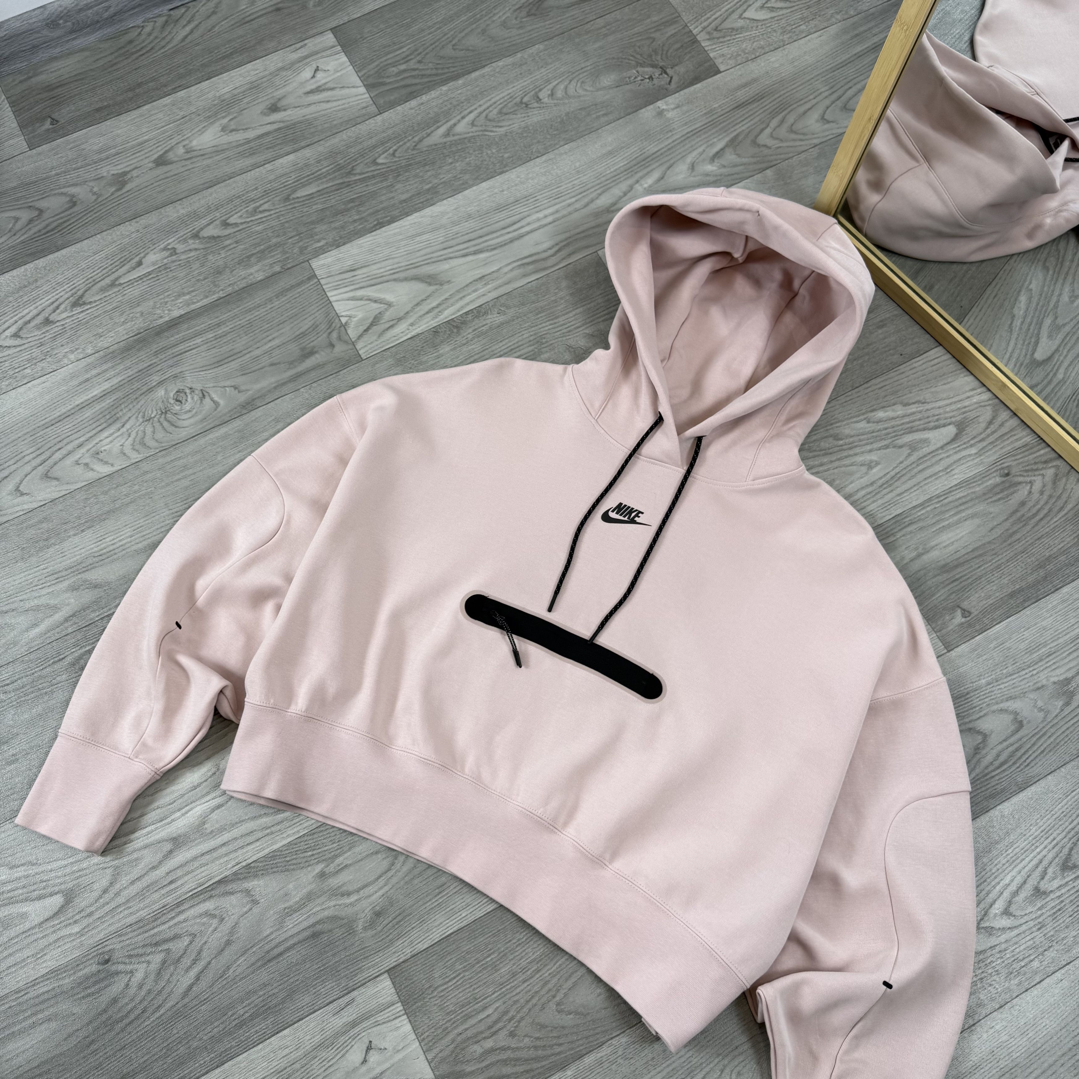 Nike Nike Tech Fleece Women's Pink Crop Top Hoodie Hooded Sweat Size M / US 6-8 / IT 42-44 - 4 Thumbnail