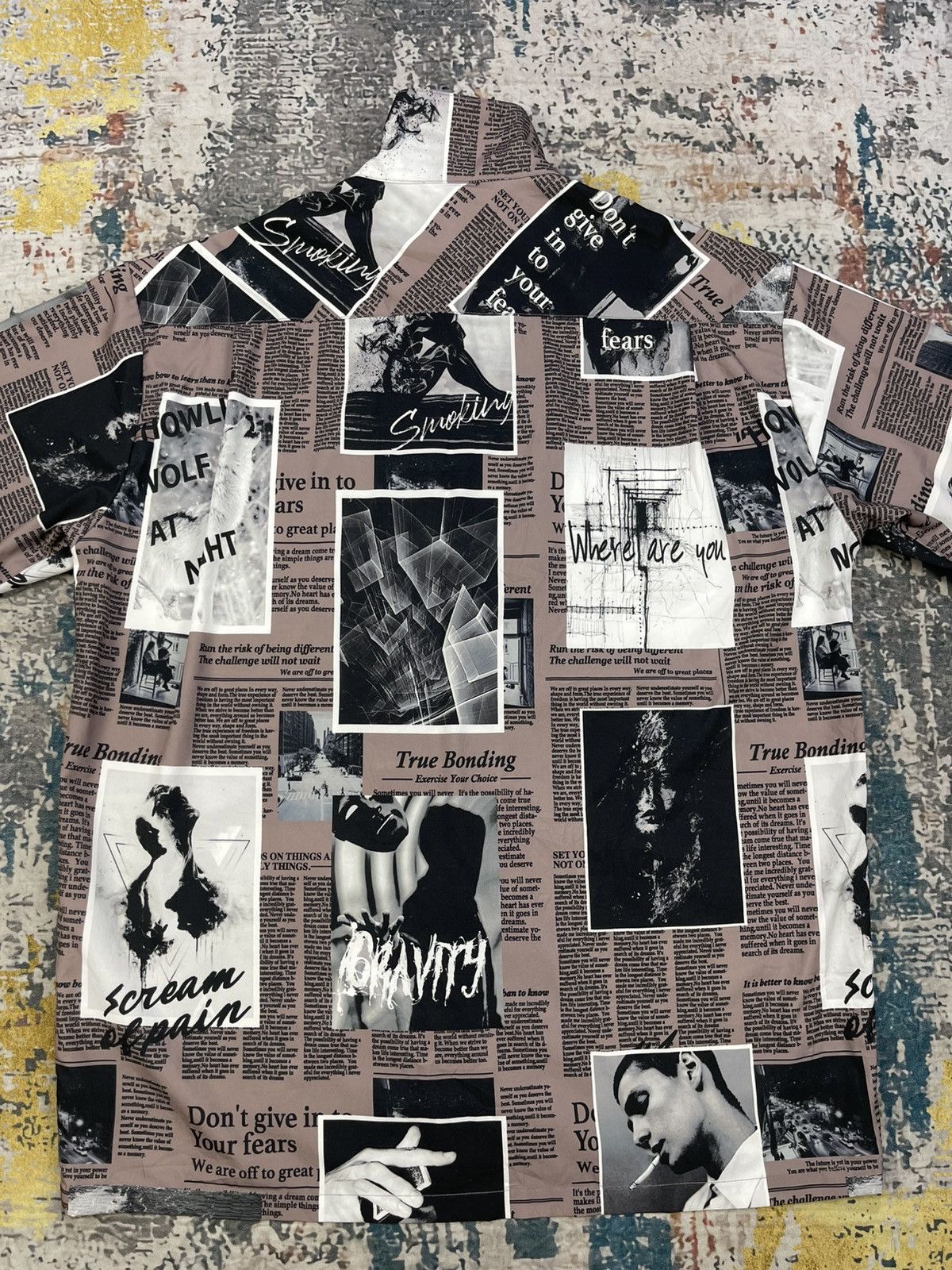 semanticdesign Semantic Design Magazine Print Zip Up Shirt Size US L / EU 52-54 / 3 - 6 Thumbnail