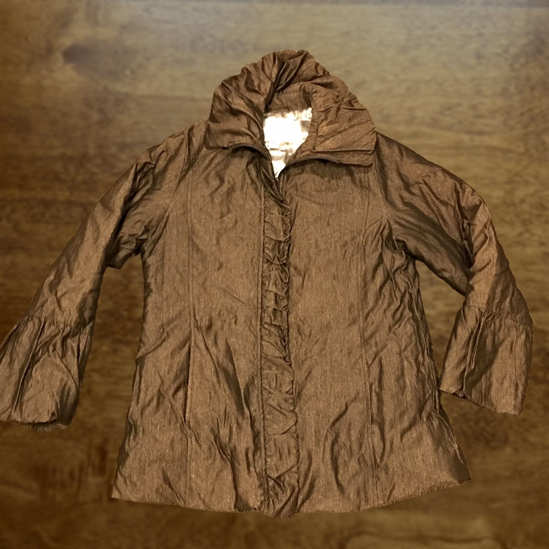 Vintage NEYELLE Jacket Womens M IRRIDESCENT BROWN IRIDESCENT WINTER COAT Full Zip Size M / US 6-8 / IT 42-44 - 1 Thumbnail