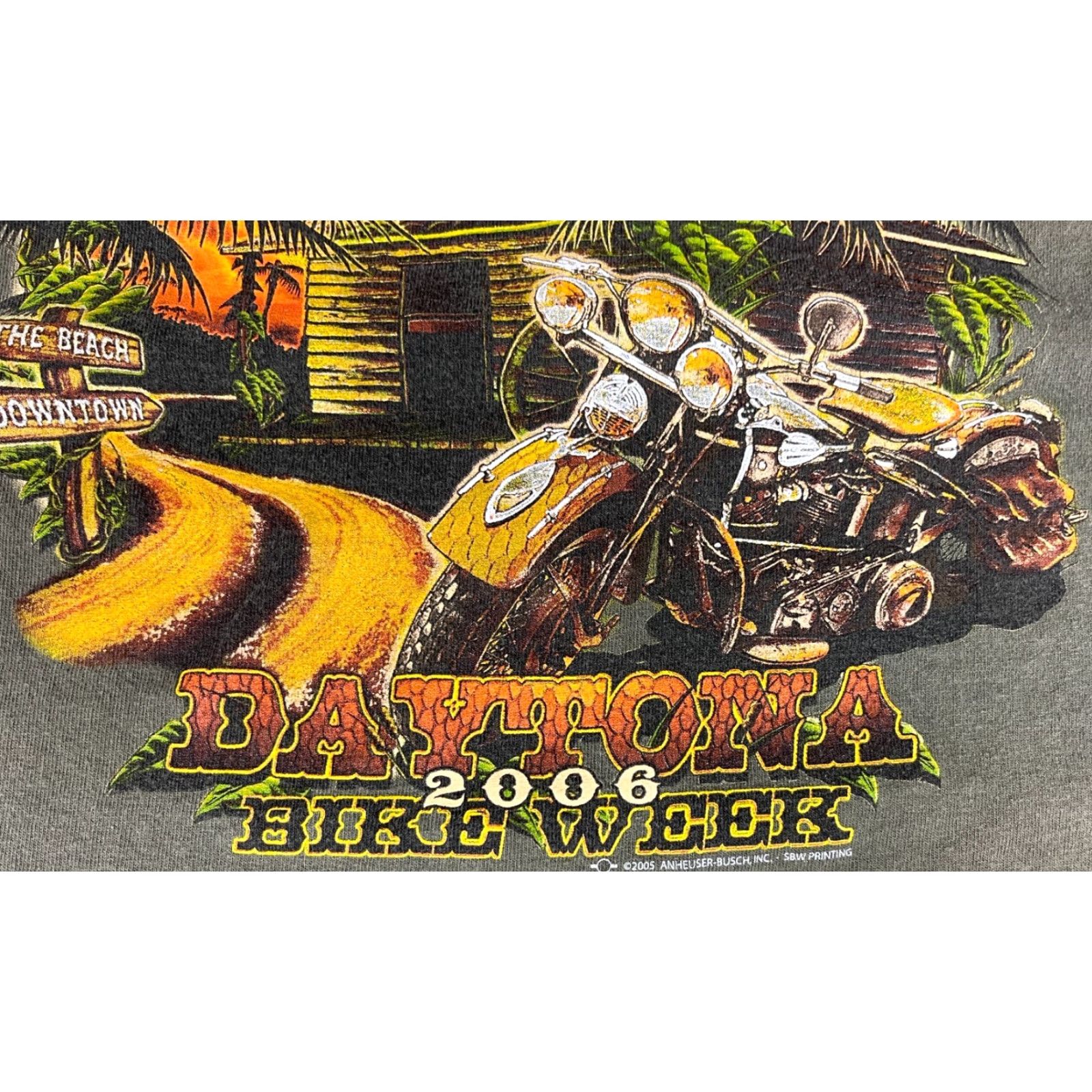 Delta VINTAGE Budweiser Daytona Bike Week Men's T-Shirt Delta XL Green Cotton Crew Neck Short Sleeve 2006 DX Magnum Weight BeER Motorcycle Shirt Mens Size US XL / EU 56 / 4 - 5 Thumbnail