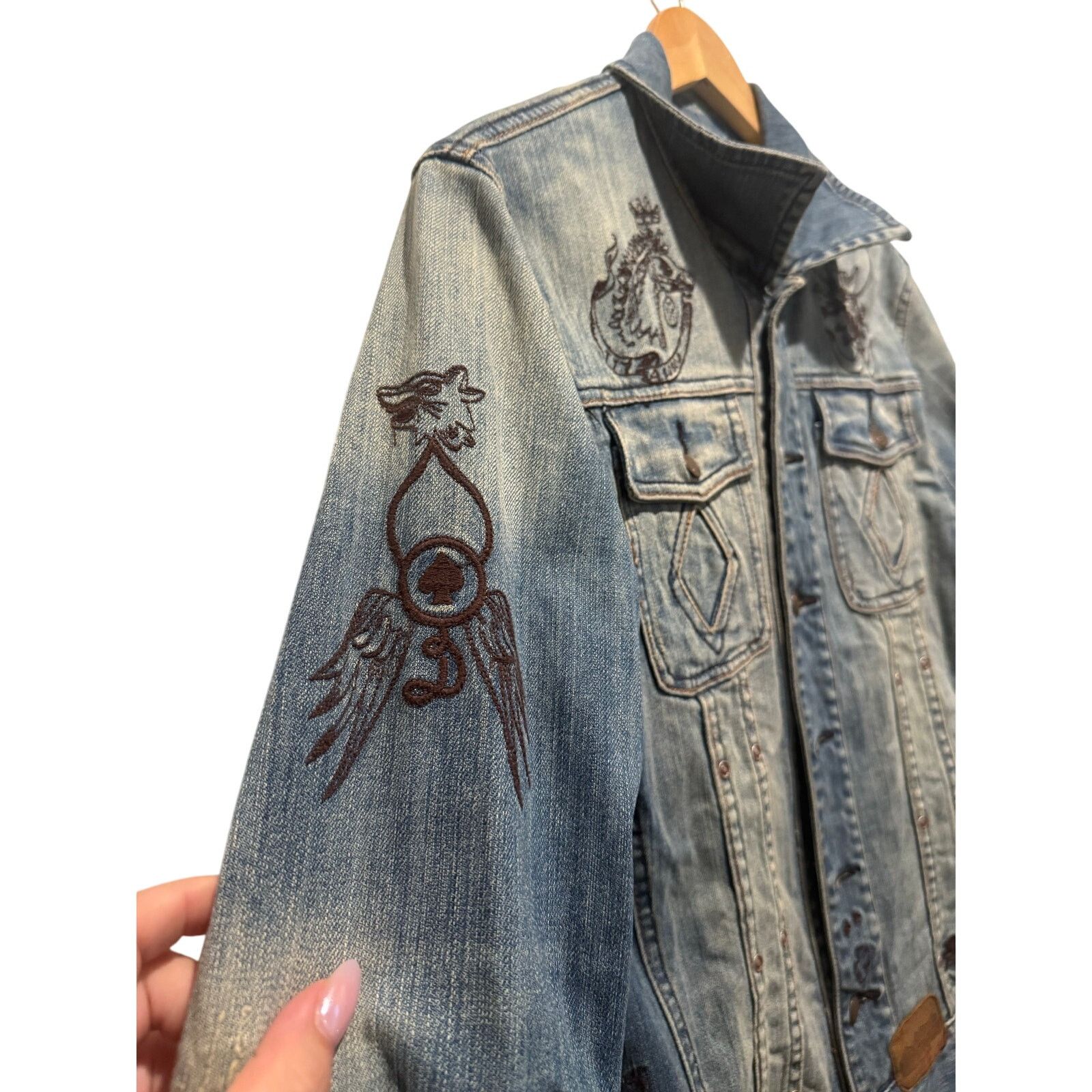 Diesel Diesel Embroidered Denim Jacket Western Streetwear Art Y2K M Size US M / EU 48-50 / 2 - 7 Thumbnail