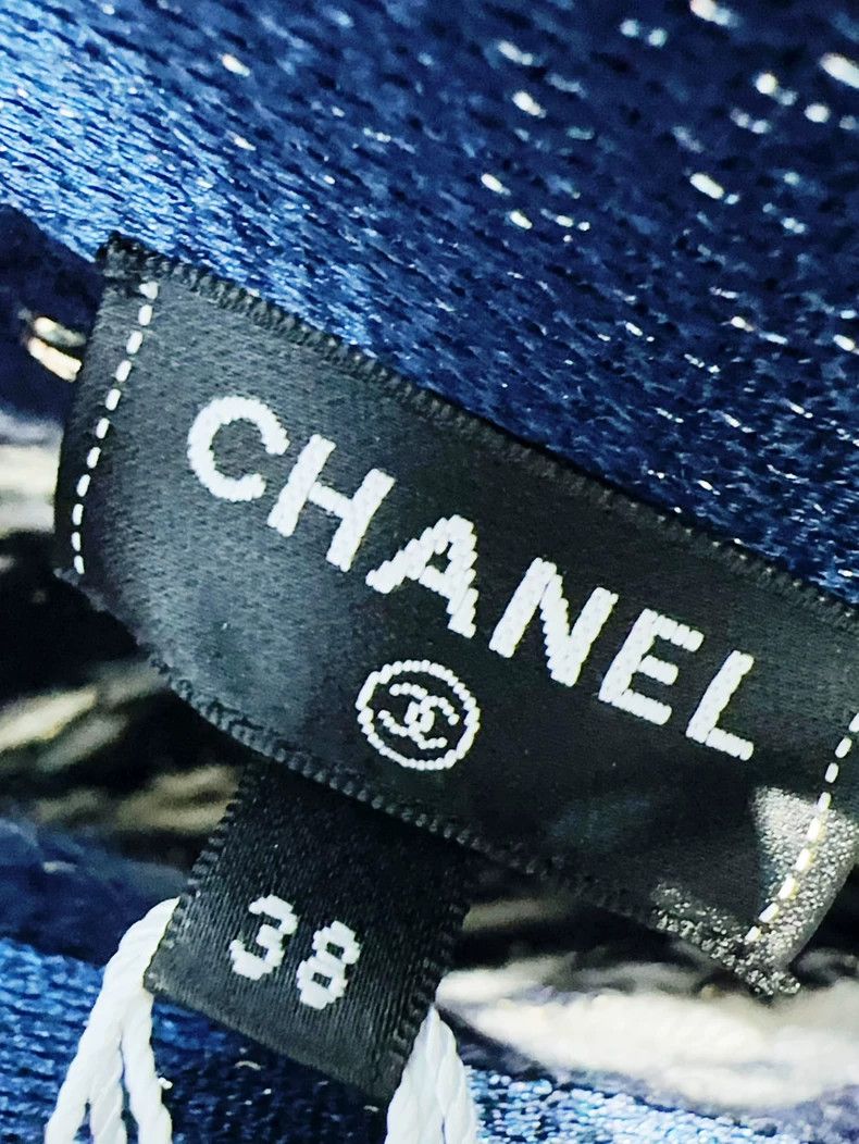 Chanel Chanel 22B dark blue black gold striped knitted skirt Size 25" / US 0 / IT 36 - 6 Thumbnail