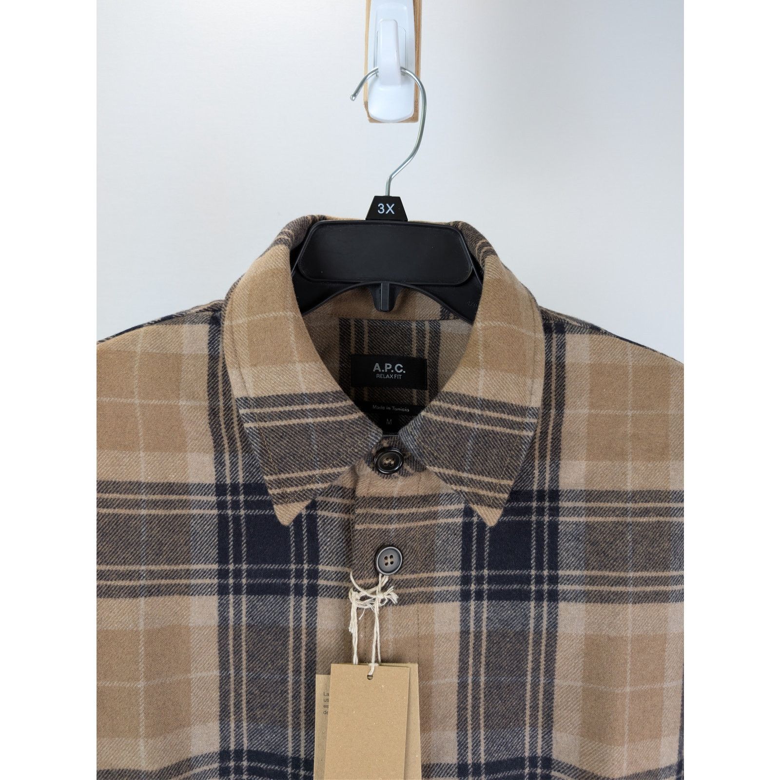 A.P.C. o1rshd1 Surchemise Bobby Button up Shirt in Dark Navy/Beige Size US M / EU 48-50 / 2 - 7 Thumbnail