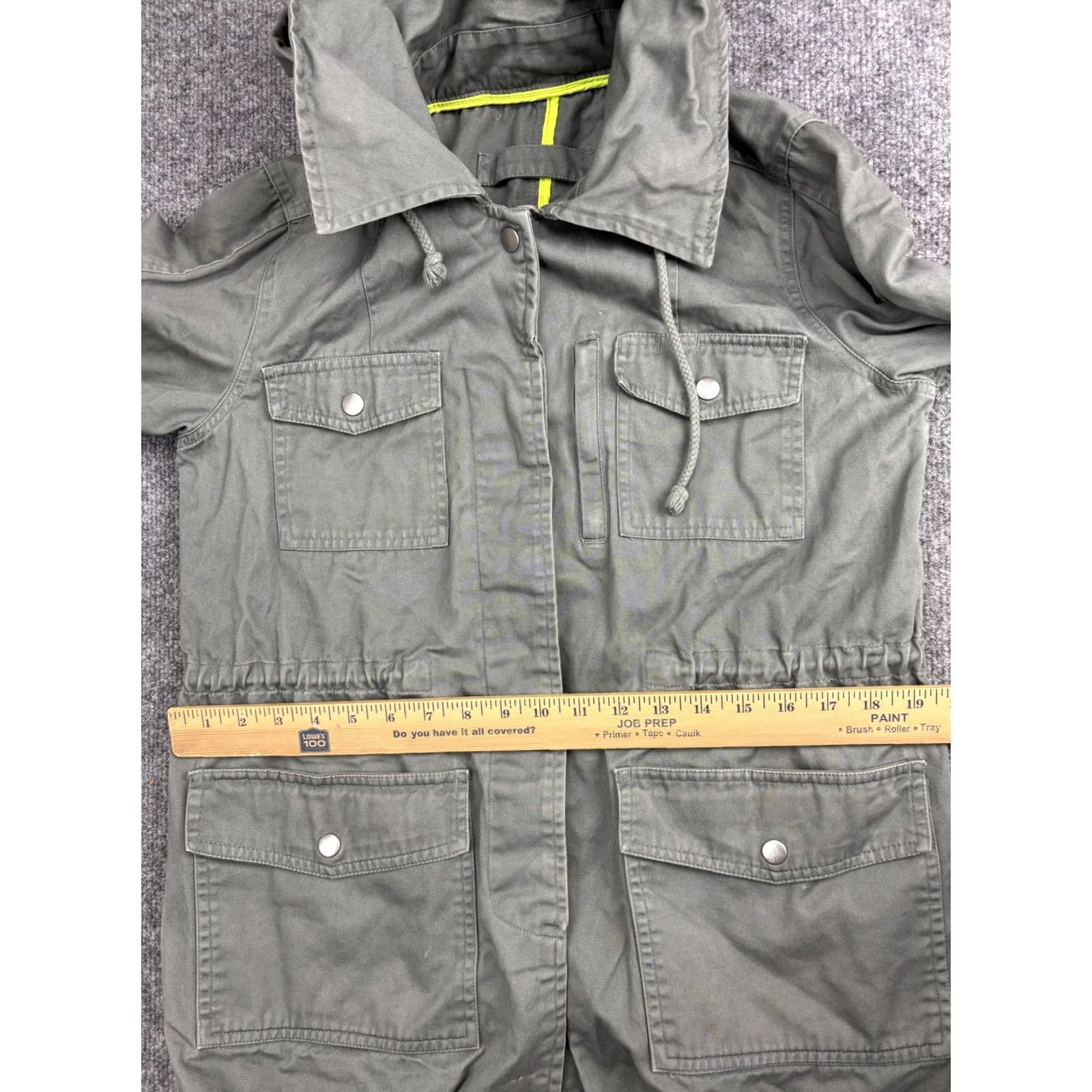 Hurley Hurley Jacket Mens Small Green Hooded Fishtail Parka 100% Cotton Field Coat Size US S / EU 44-46 / 1 - 5 Thumbnail