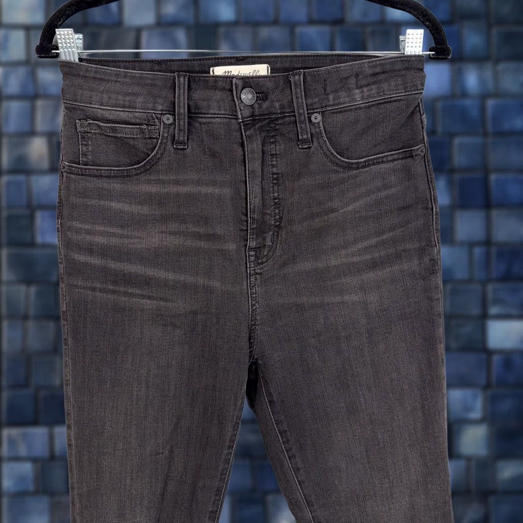 Madewell Madewell Jeans Womens 28 Gray Curvy High Rise Skinny Distressed Raw Hem Stretch Jeans Size 28" / US 6 / IT 42 - 1 Thumbnail