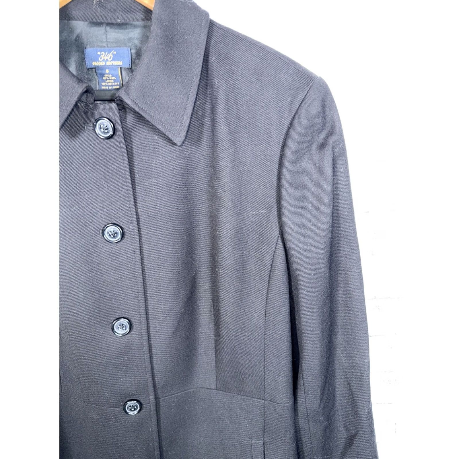 Brooks Brothers VINTAGE? Brooks Brothers 346 Wool Trench Coat Womens 16 Black Trench Coat Women 16 Wool Brooks Brothers Mens Womens Size XXL / US 16-18 / IT 52-54 - 3 Thumbnail