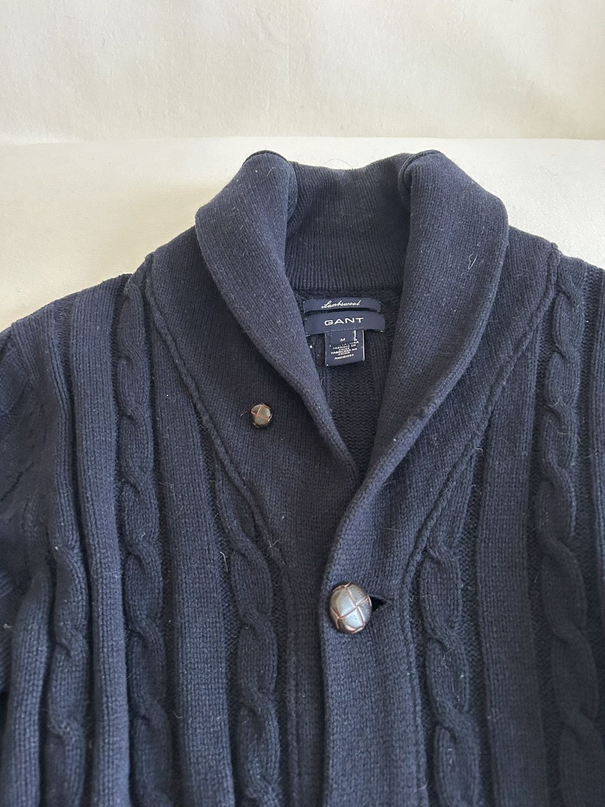 Gant VINTAGE Gant navy shawl collar cardigan Size US M / EU 48-50 / 2 - 2 Thumbnail