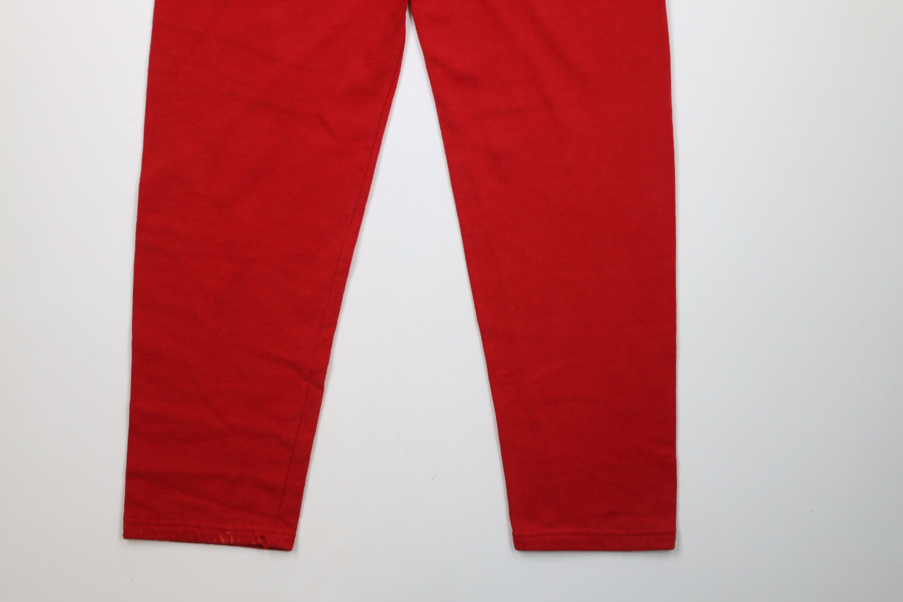 Vintage Vintage 90s Streetwear Blank Sweatpants Pants Red USA Size US 34 / EU 50 - 4 Thumbnail
