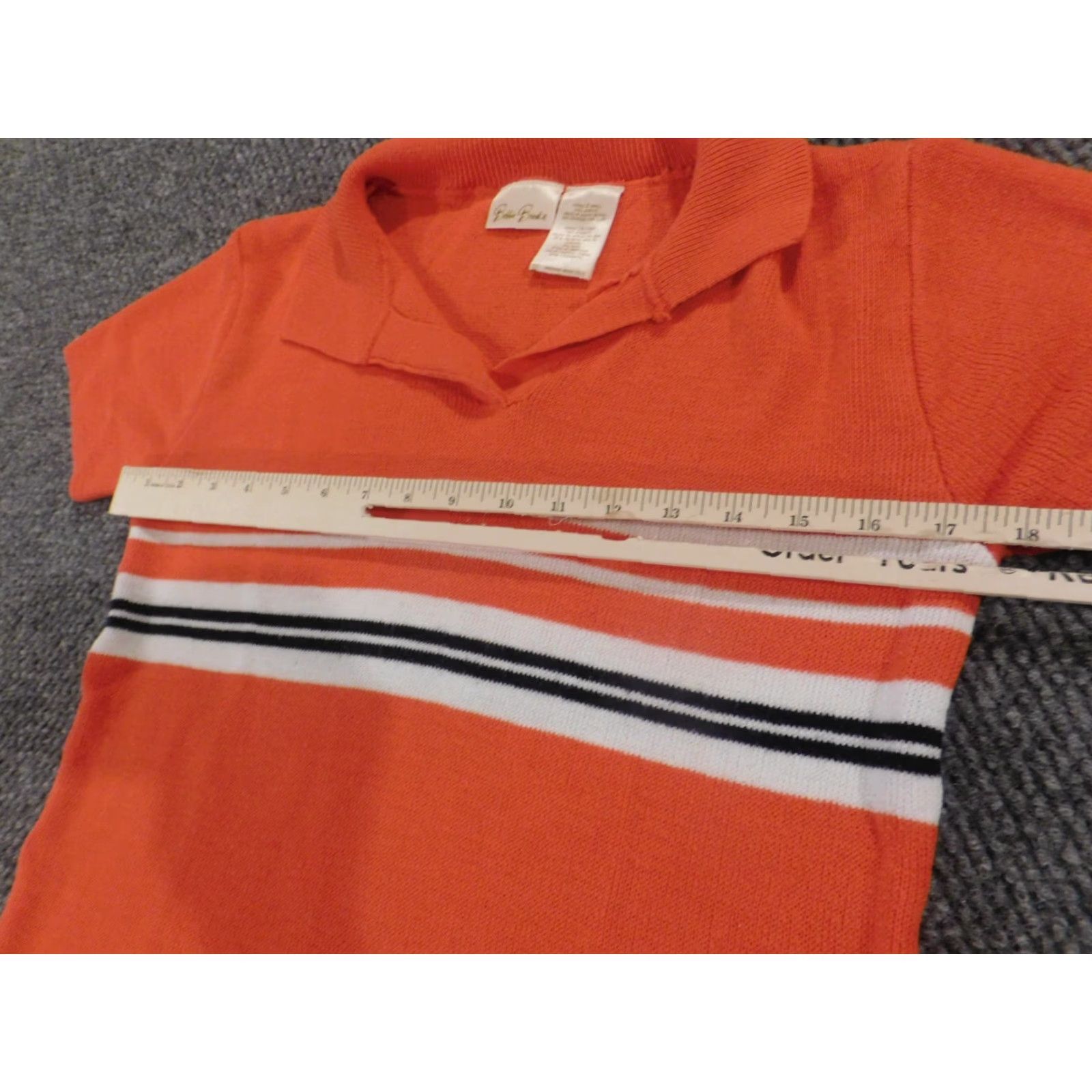 Vintage Bobbie Brooks Blouse Women S Orange Striped Crew Neck Pullover Short Sleeve Cap Sleeve Acrylic Rayon Regular Stretch Casual Vintage: No Size S / US 4 / IT 40 - 5 Thumbnail
