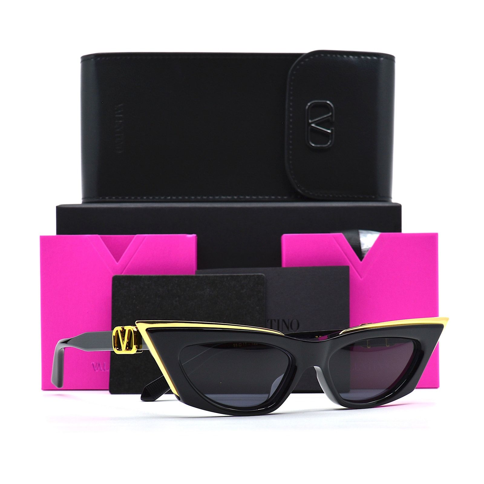 Valentino NEW Valentino V Goldcut I VLS113 Black Gold Sunglasses Size ONE SIZE - 7 Thumbnail