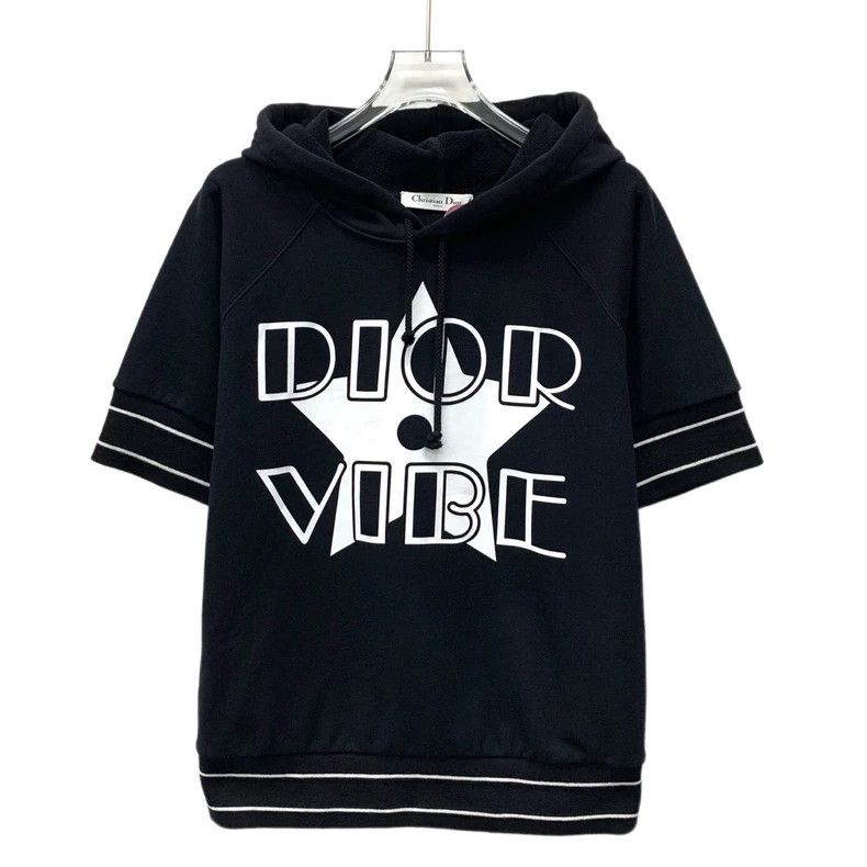Dior Dior Black letter pattern printed cotton hooded drawstring Size XS / US 0-2 / IT 36-38 - 1 Thumbnail