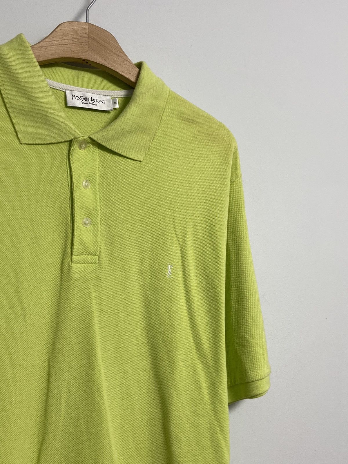 Yves Saint Laurent Yves Saint Laurent YSL Lime green logo polo Size US XL / EU 56 / 4 - 3 Thumbnail