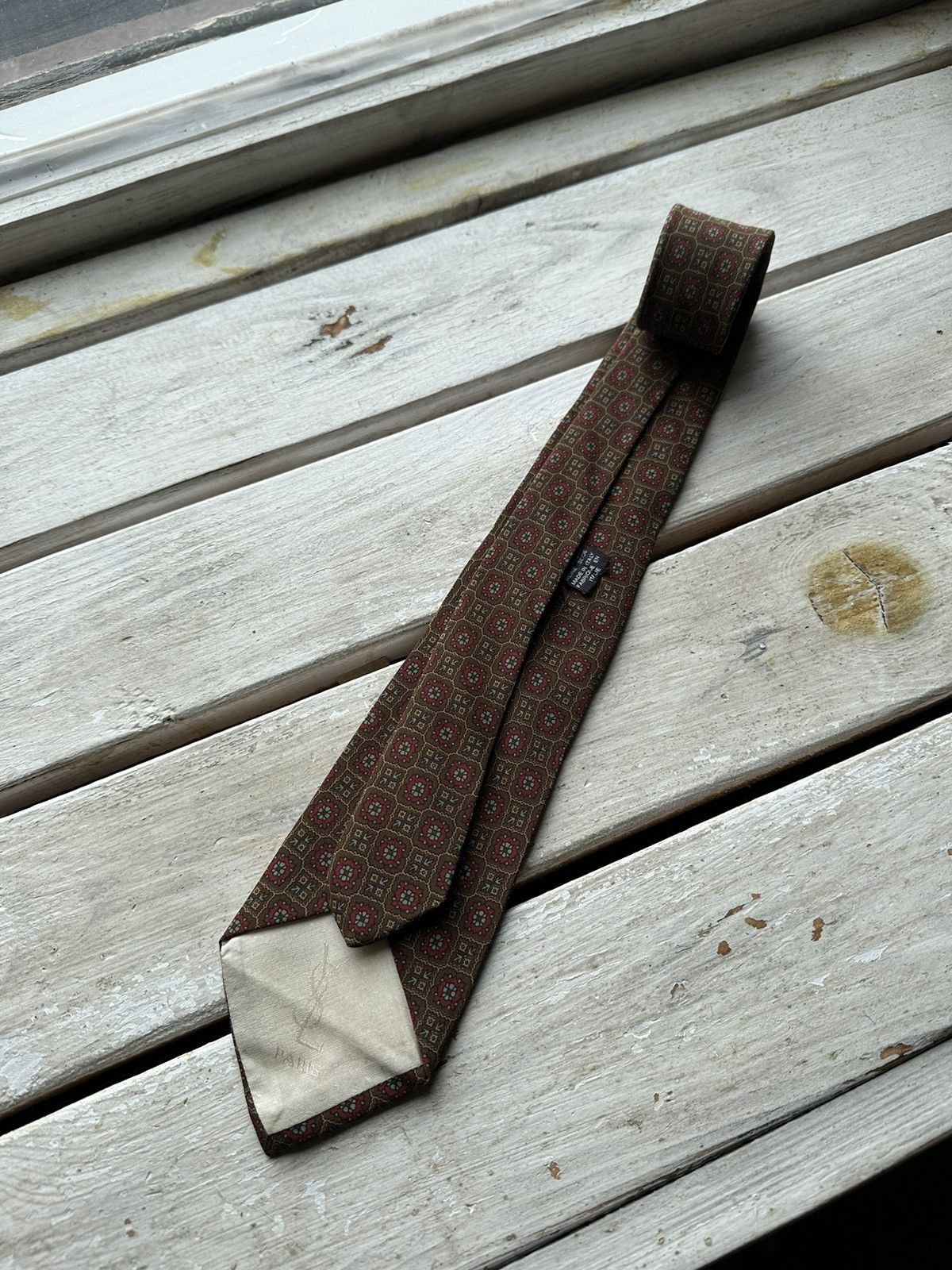 Designer × Yves Saint Laurent GRAIL🚨 Yves Saint Laurent YSL tie 80s vintage old money Size ONE SIZE - 1 Thumbnail