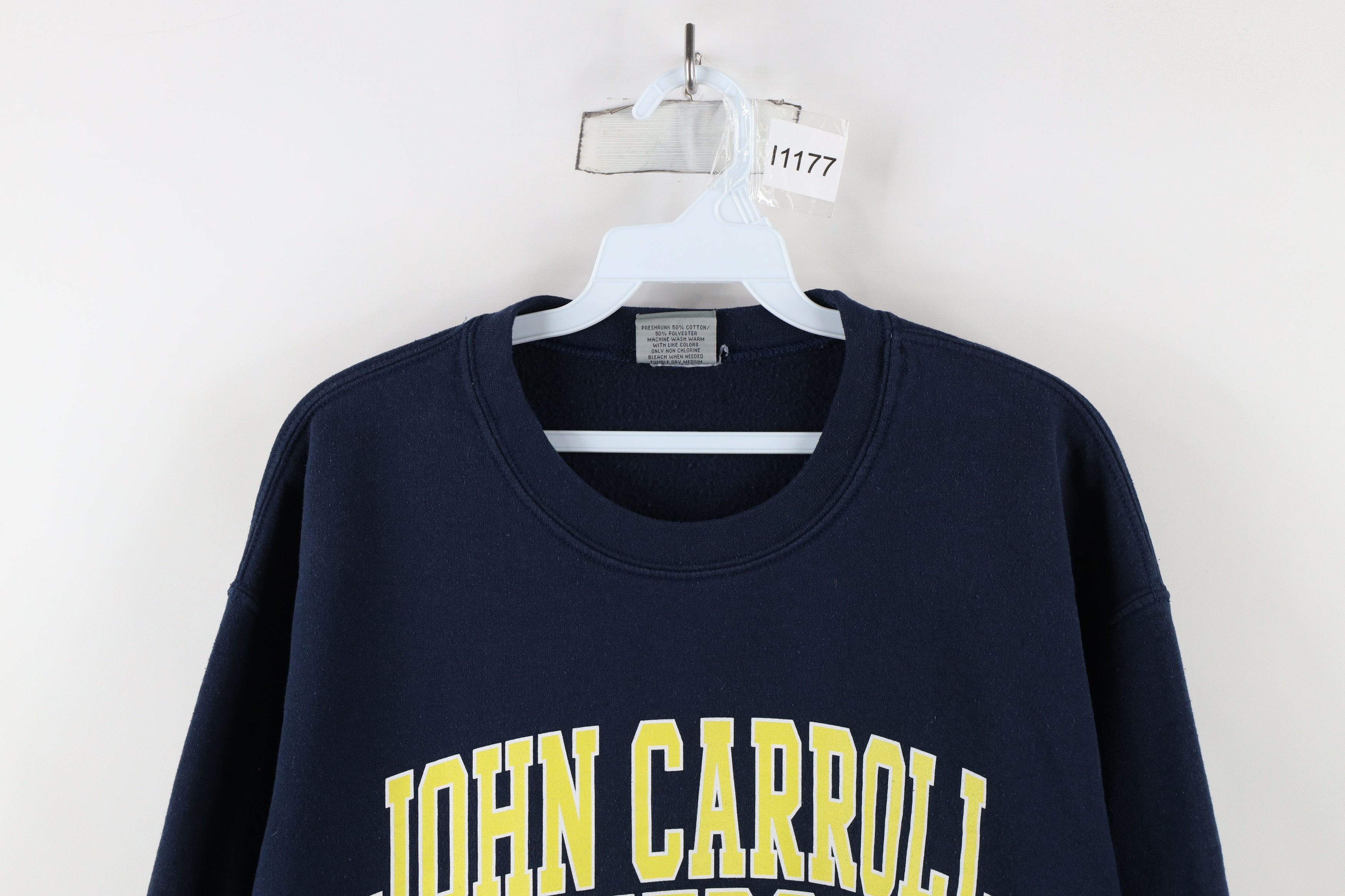 Vintage Vintage 90s John Carroll University Crewneck Sweatshirt Blue Size US M / EU 48-50 / 2 - 2 Thumbnail