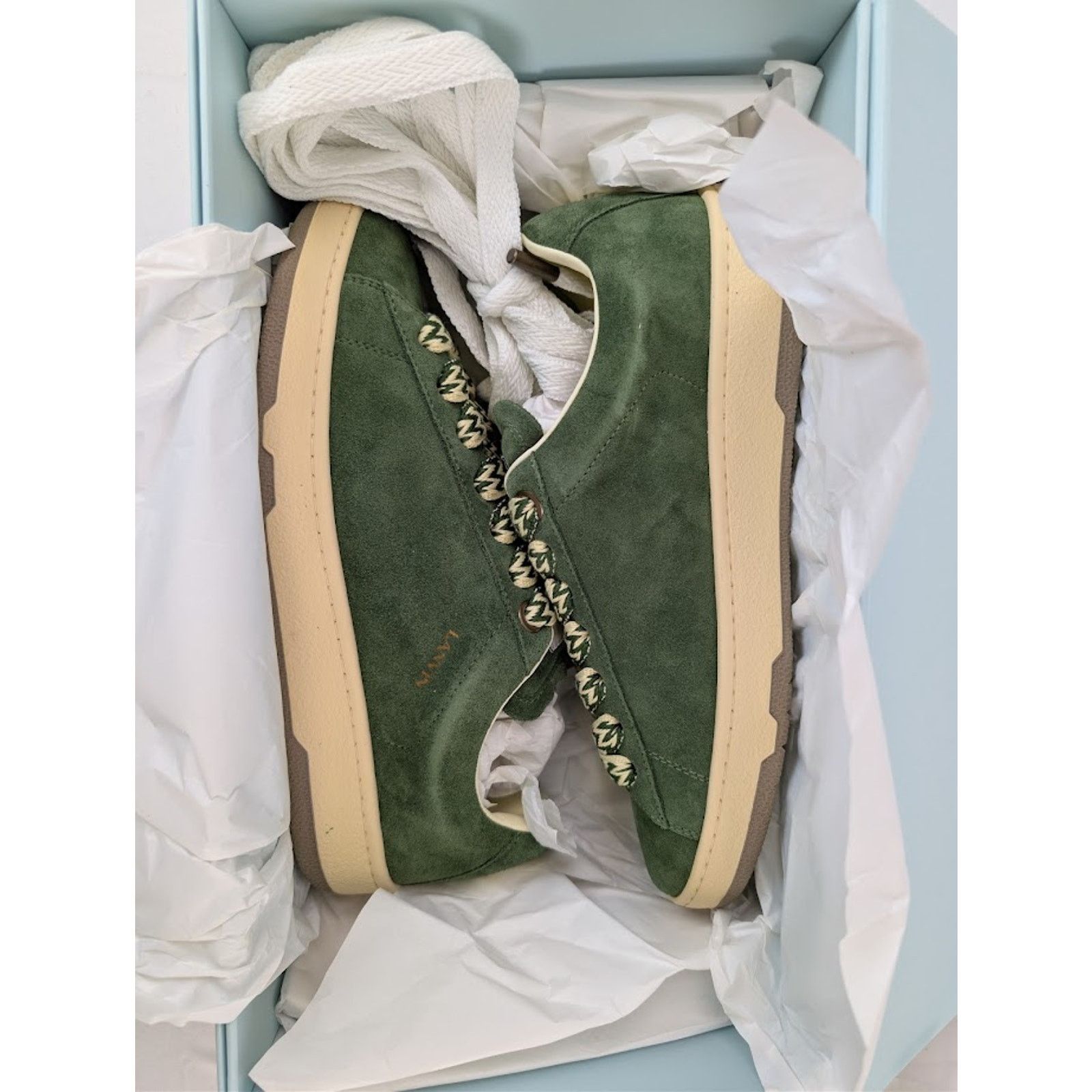 Lanvin o1rshd1 Curb Lite Low-Top Sneakers in Dark Green Size US 13 / EU 46 - 21 Thumbnail