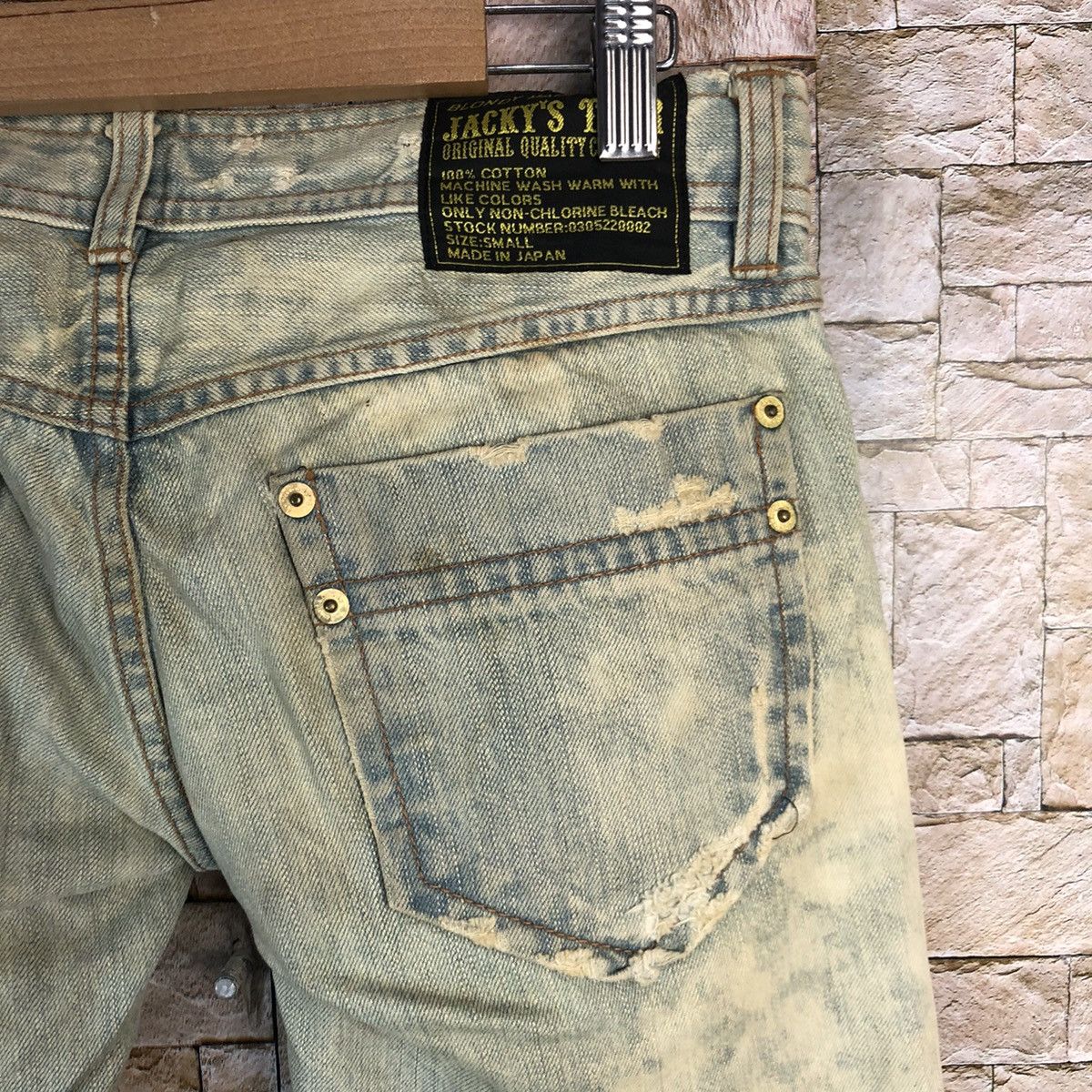 Japanese Brand Jacky Gear japan Blue ripped Distressed Denim Pants #A950 Size US 30 / EU 46 - 18 Thumbnail