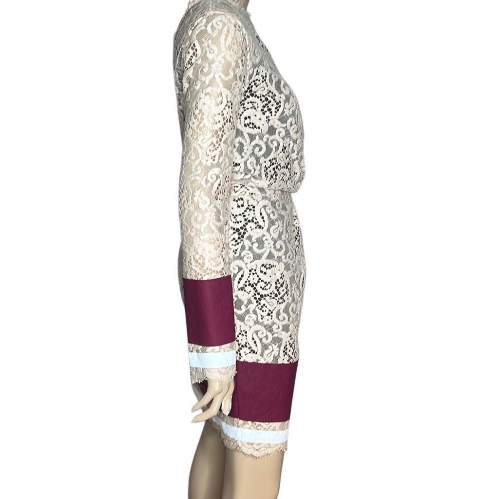 NWT MSGM One-Shoulder Lace Beige Dress (018)