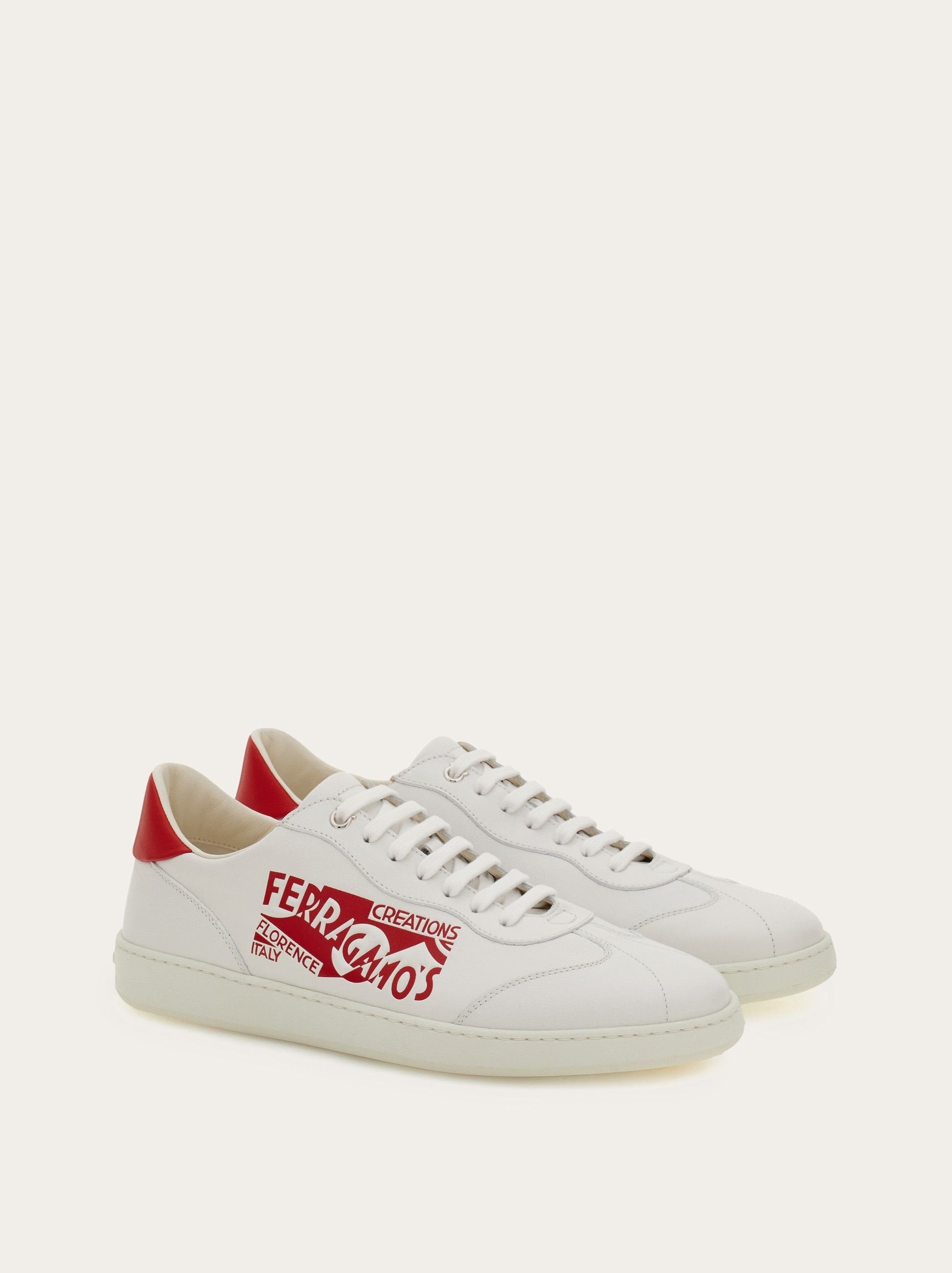 Salvatore Ferragamo o1s1rm0126 Low-Top Sneakers in White/Red Size US 9 / EU 42 - 4 Thumbnail