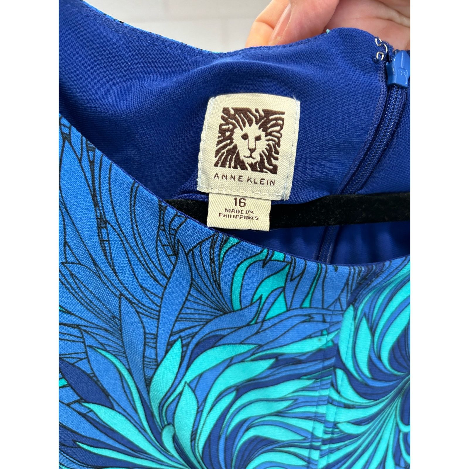 Anne Klein Anne Klein blue tropical midi dress ￼ Size XXL / US 16-18 / IT 52-54 - 2 Thumbnail