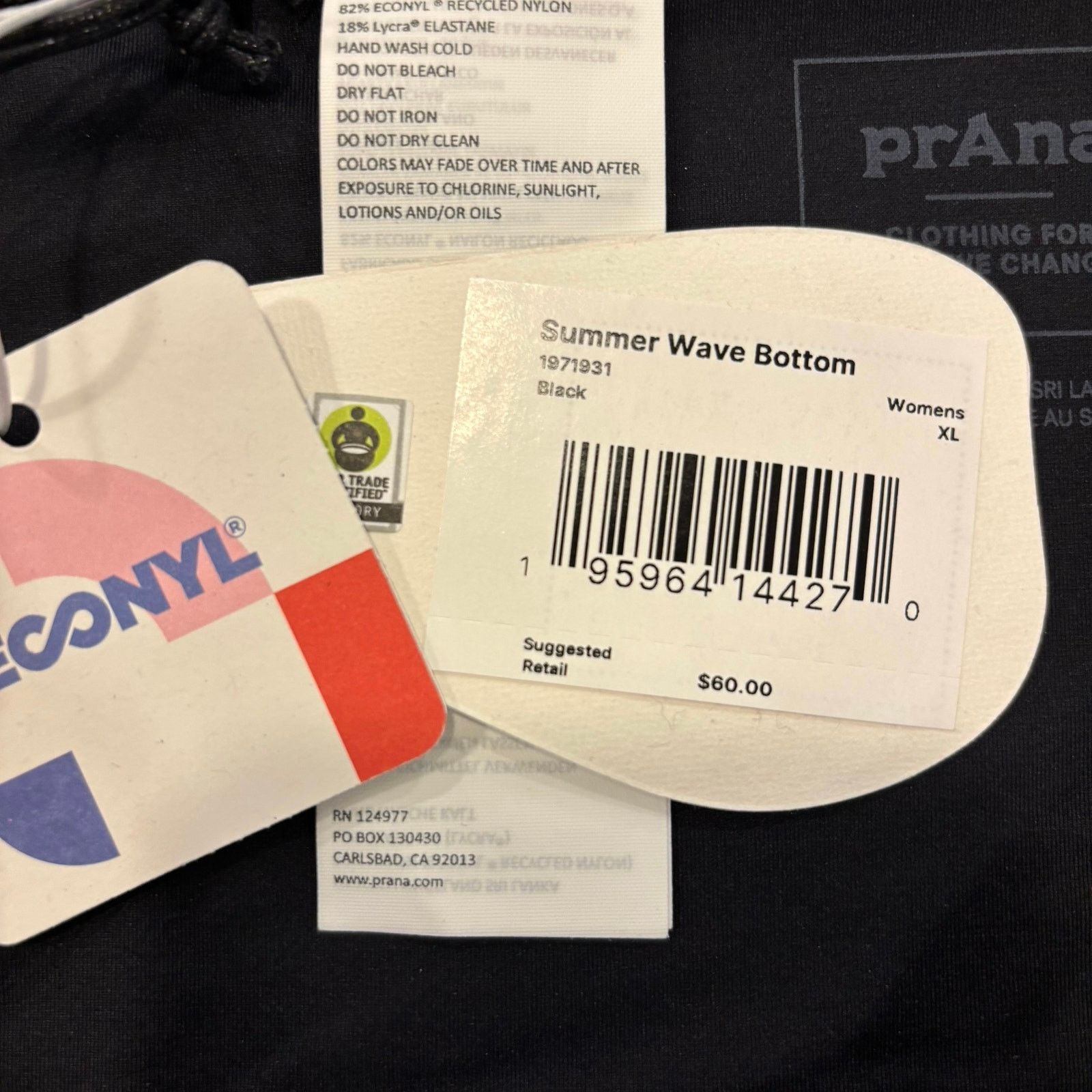 Prana PRANA NWT Black Summer Wave Swim Bottom, Size, XL Size XL / US 12-14 / IT 48-50 - 6 Thumbnail