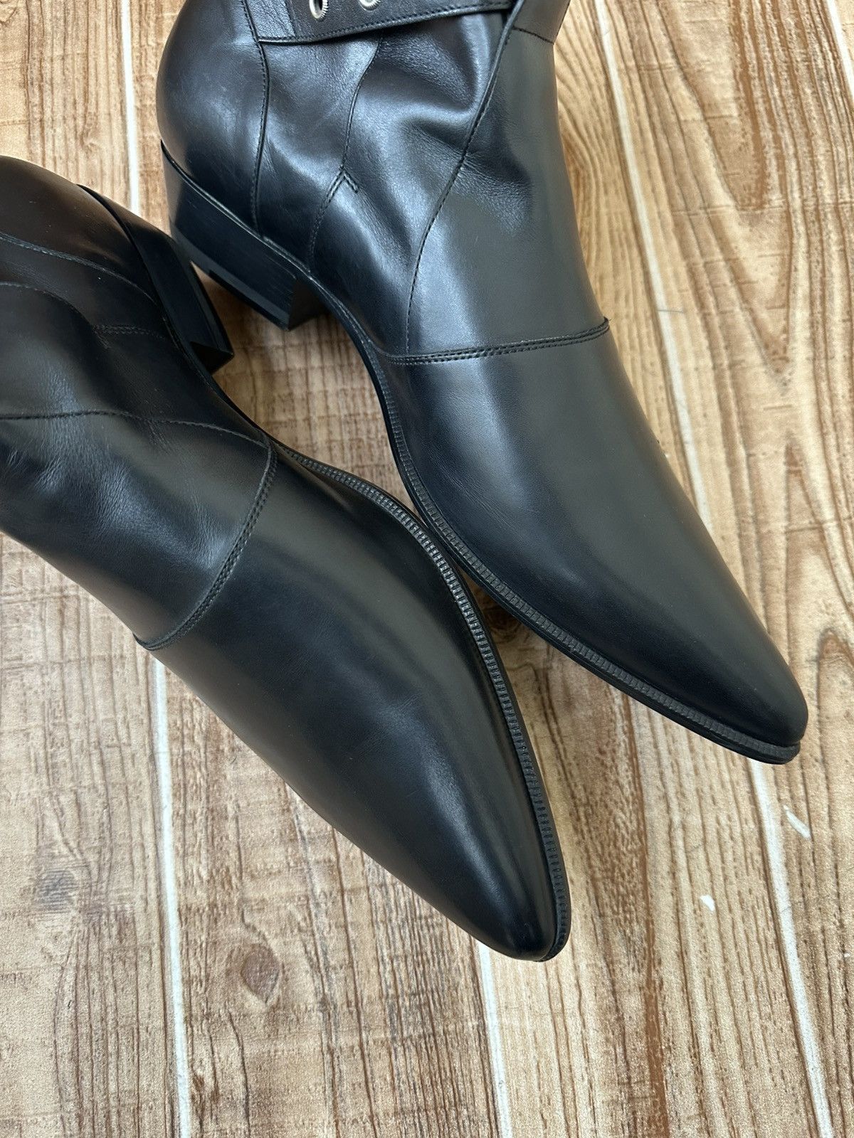 Saint Laurent Paris Hedi Slimane Western Buckle Duckies Boots Size US 10 / EU 43 - 9 Thumbnail
