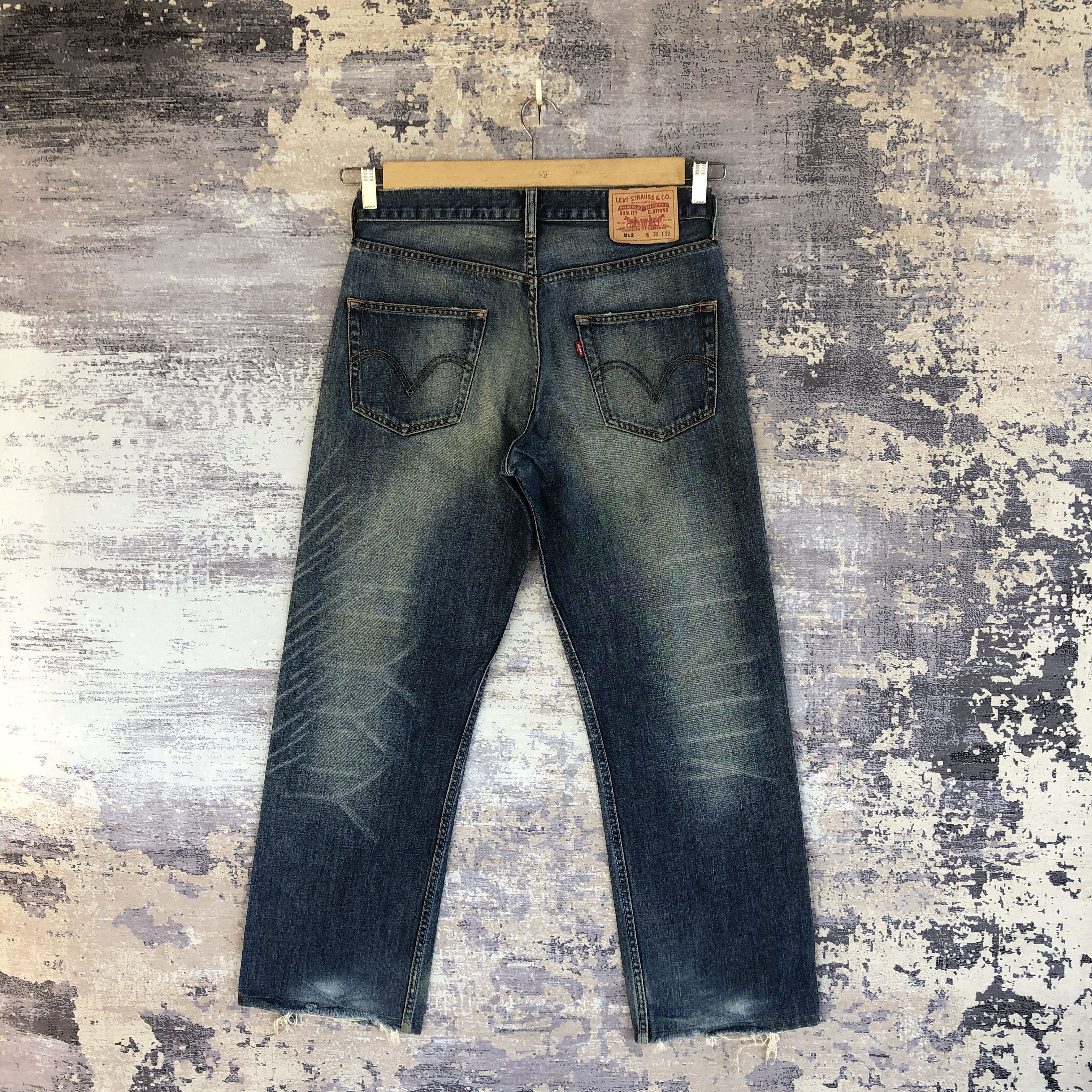 Levi's Vintage Distressed Levi's Jeans Levis 512 Dark Blue Denim Size US 32 / EU 48 - 2 Thumbnail