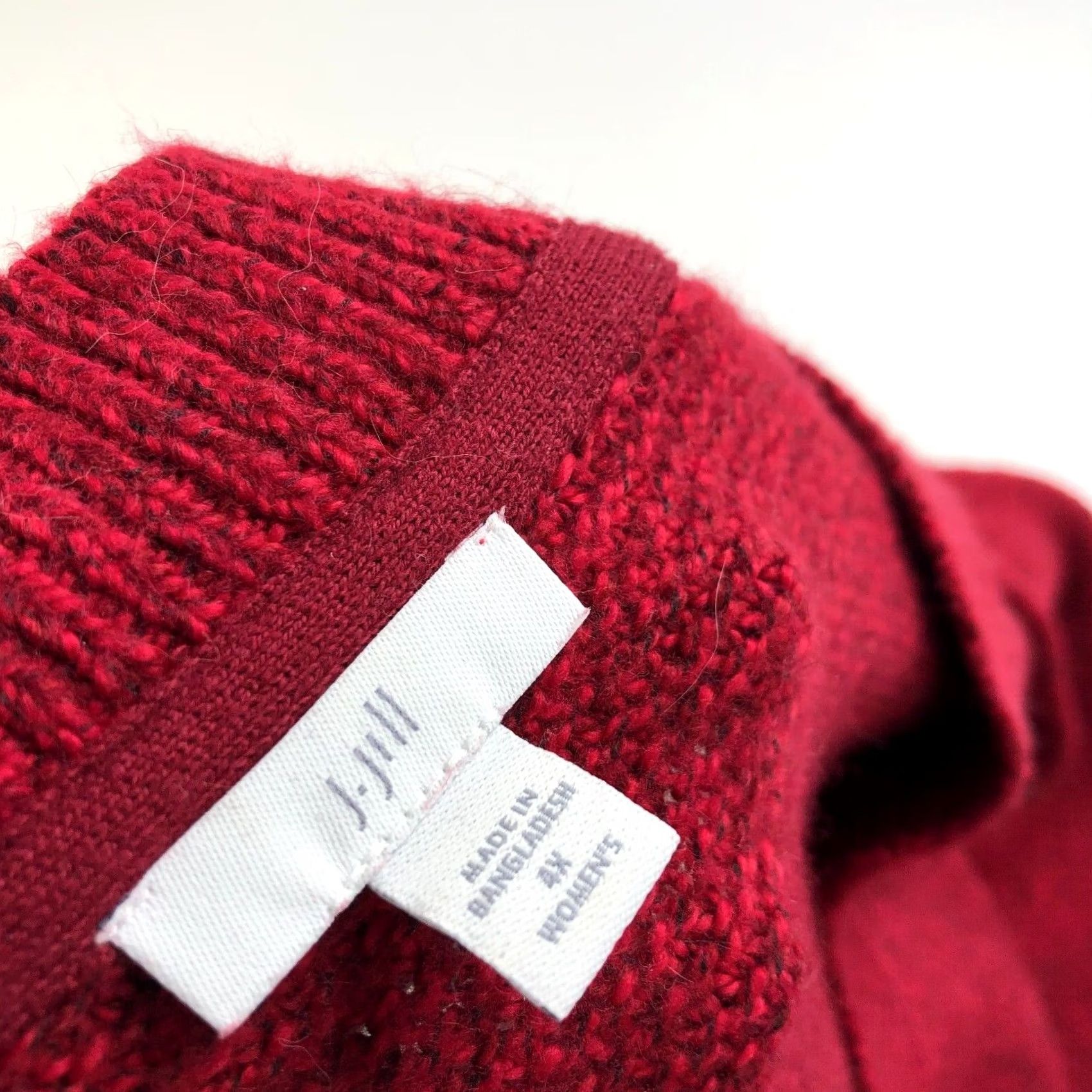 J. Jill J. Jill 4X Knit Relaxed Women's Deep V-Neck Pullover Boxy Sweater Red Size XXL / US 16-18 / IT 52-54 - 3 Thumbnail