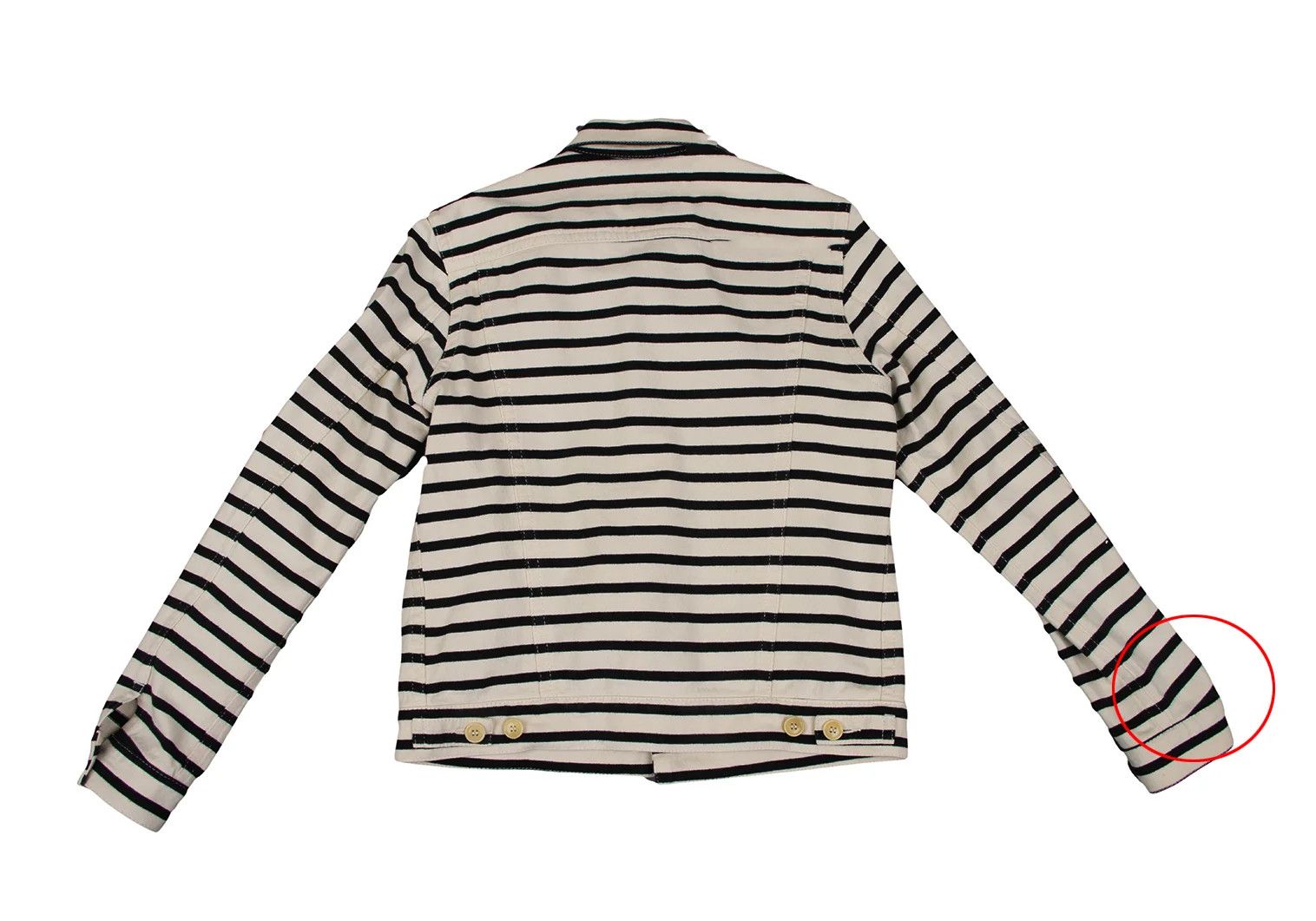 Junya Watanabe Cotton Striped Trucker Jacket in Ivory and Black, Size XS Size US XS / EU 42 / 0 - 14 Thumbnail