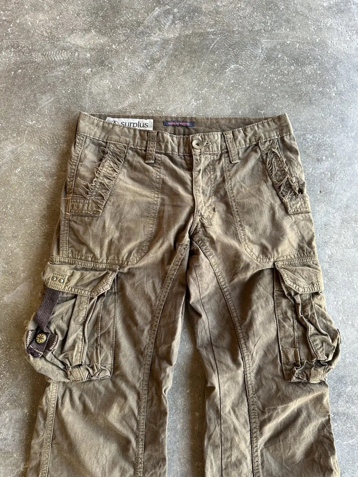 Surplus Research SEND OFFER🍁VINTAGE SURPLUS JAPAN 3D POCKET RARE CARGO PANTS Size US 29 - 2 Thumbnail