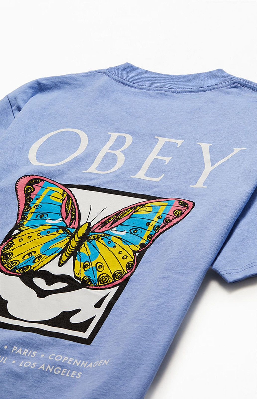Obey Obey Graphic Butterfly Vision T-Shirt Blue Size Medium Size US M / EU 48-50 / 2 - 6 Thumbnail