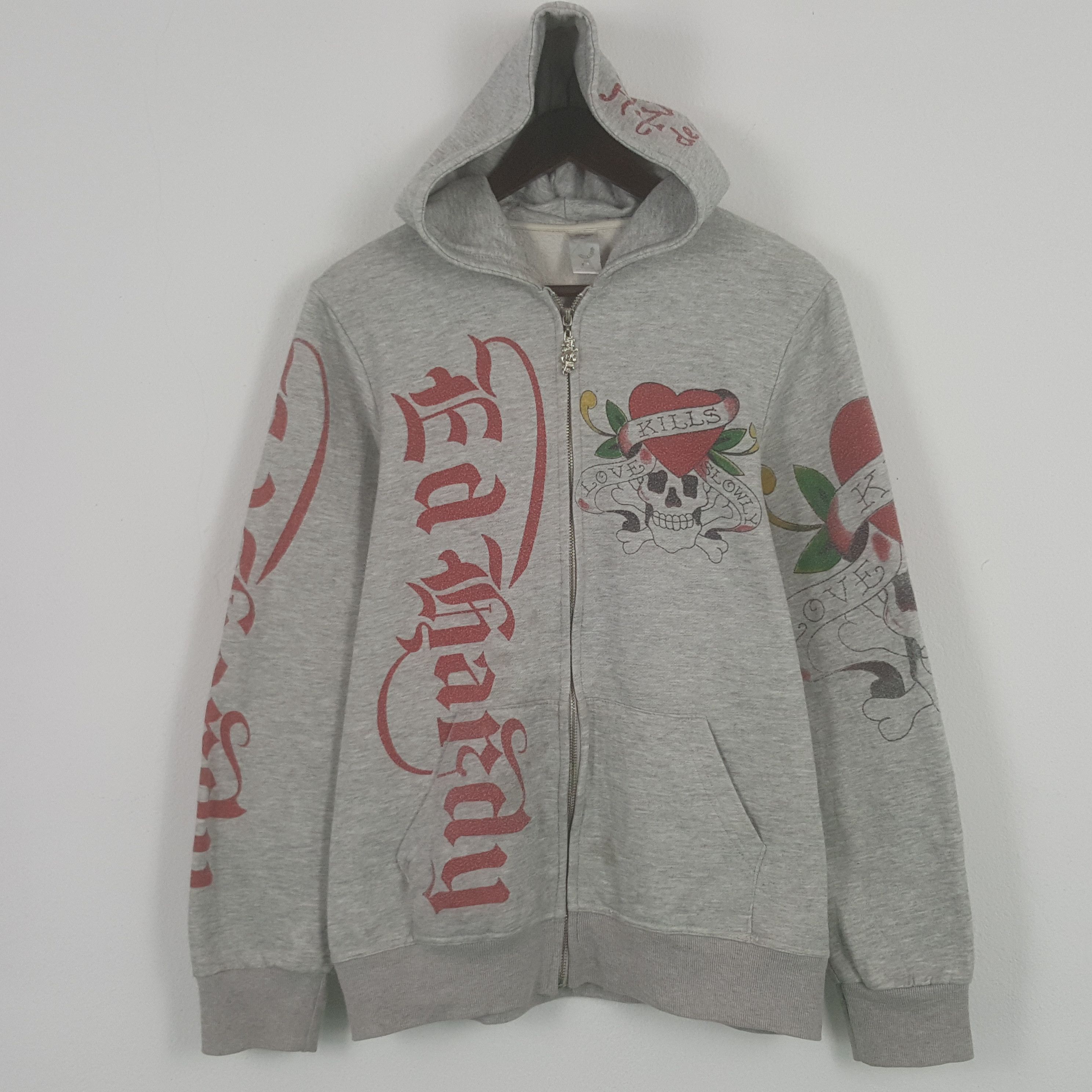Christian Audigier × Ed Hardy × Vintage Vintage Ed Hardy Zipper Jacket With Hoodies Size US M / EU 48-50 / 2 - 1 Thumbnail