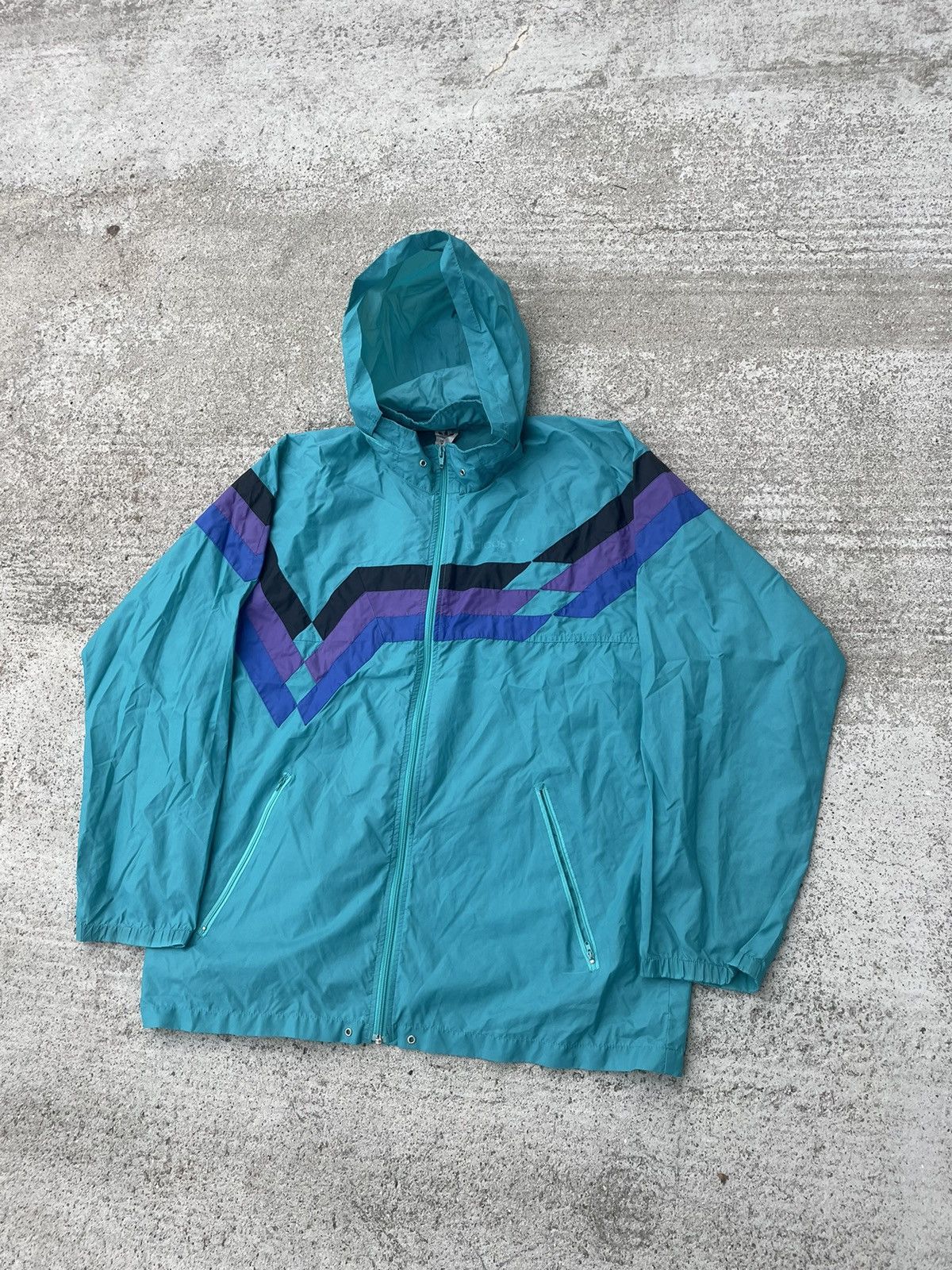 Adidas Windbreaker jacket adidas vintage Size US XL / EU 56 / 4 - 3 Thumbnail