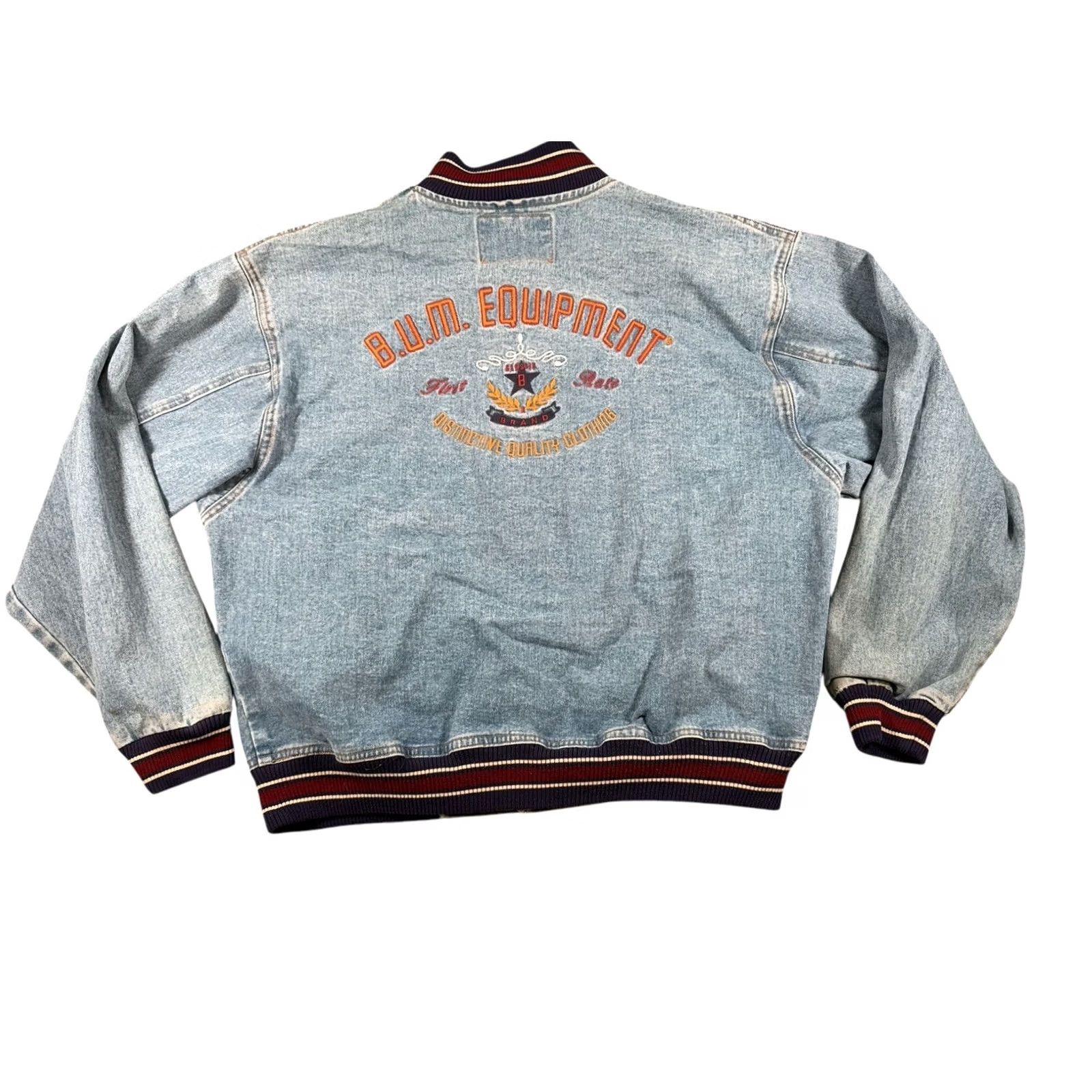 Equipment VINTAGE Bomber Denim Jacket Mens Large Blue Varsity 90s Jacket Men’s Large Blue Varsity 90s Size US L / EU 52-54 / 3 - 2 Thumbnail