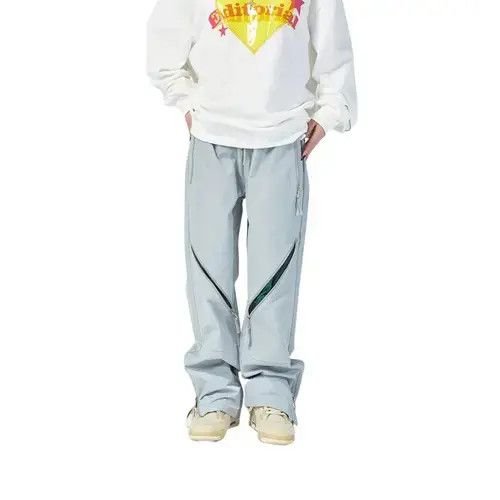 Jean Nylon Knee Zip Up Stacked Sweatpants Size US 32 / EU 48 - 4 Thumbnail