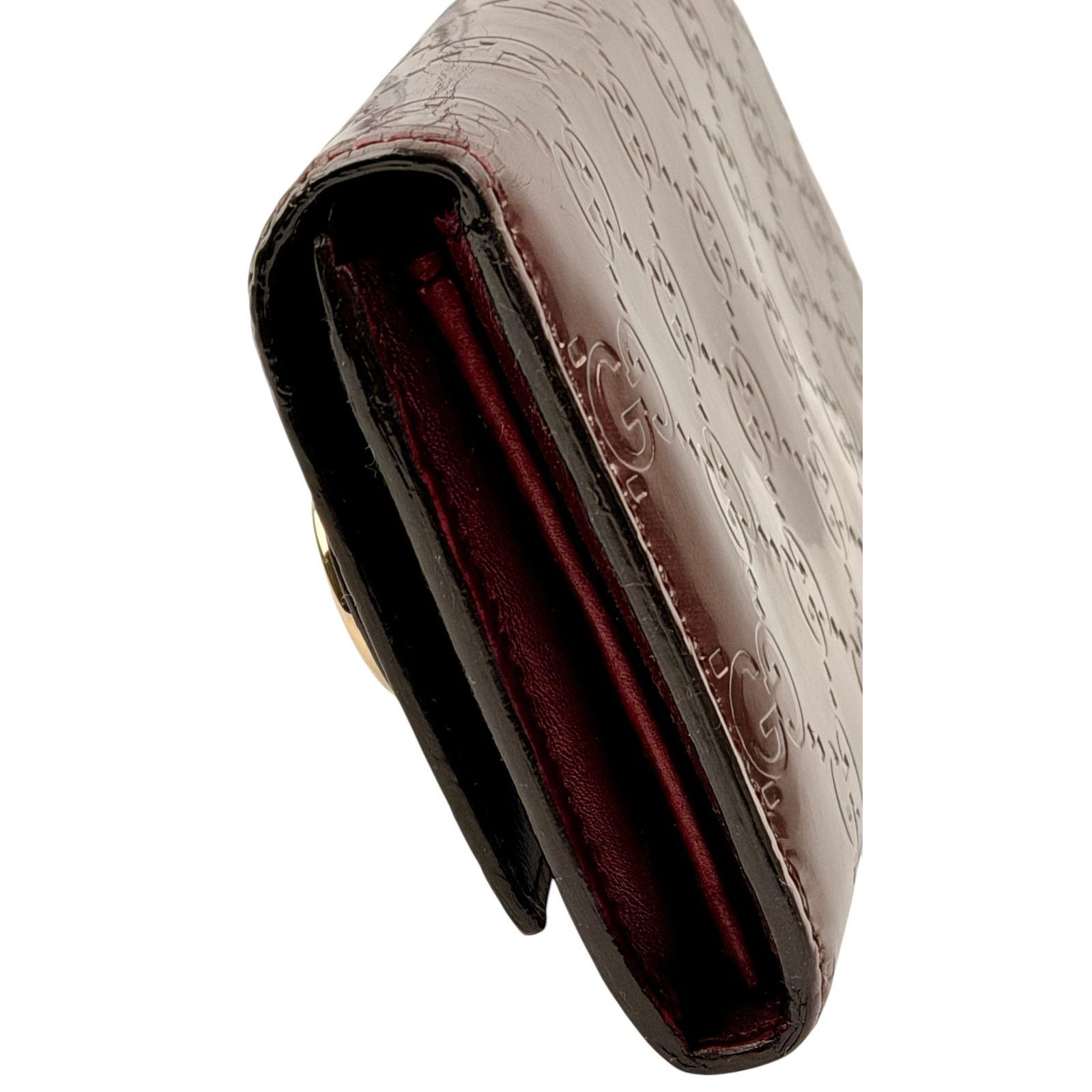 Gucci Gucci Guccissima Lovely Heart Continental Wallet Burgundy Size ONE SIZE - 6 Thumbnail