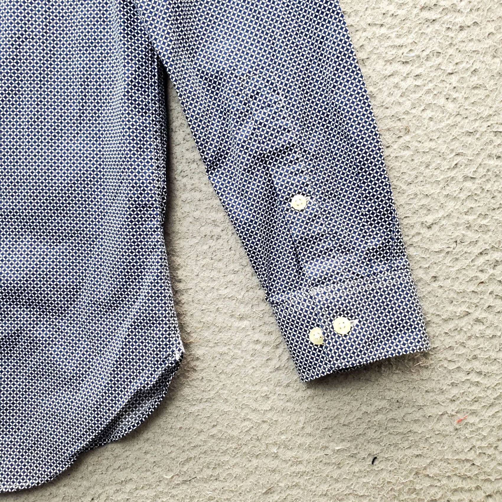 Michael Kors Michael Kors Dress Shirt Mens M Multi Geo Print Slim Fit Collar Button Down Size 40R - 6 Thumbnail