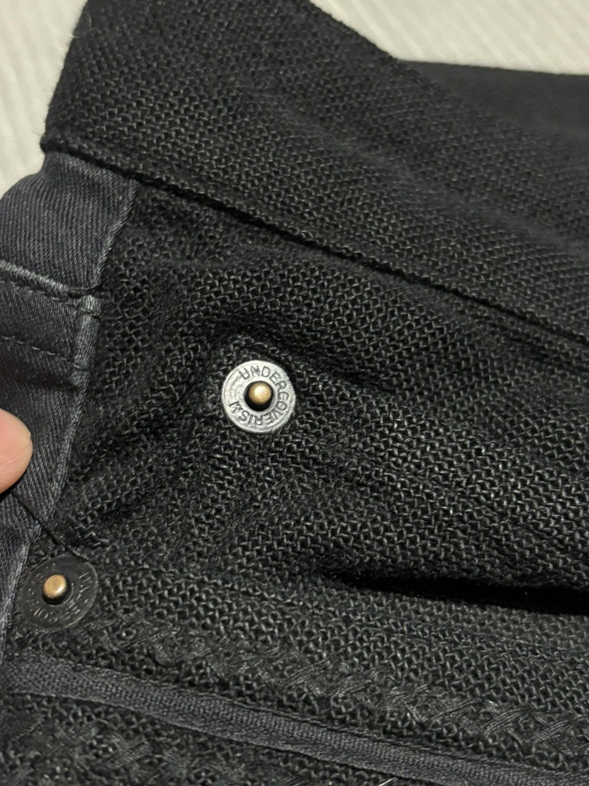 Undercover Undercover Scab Crust Jeans Black Patchwork Denim arts craft Size US 31 - 9 Thumbnail