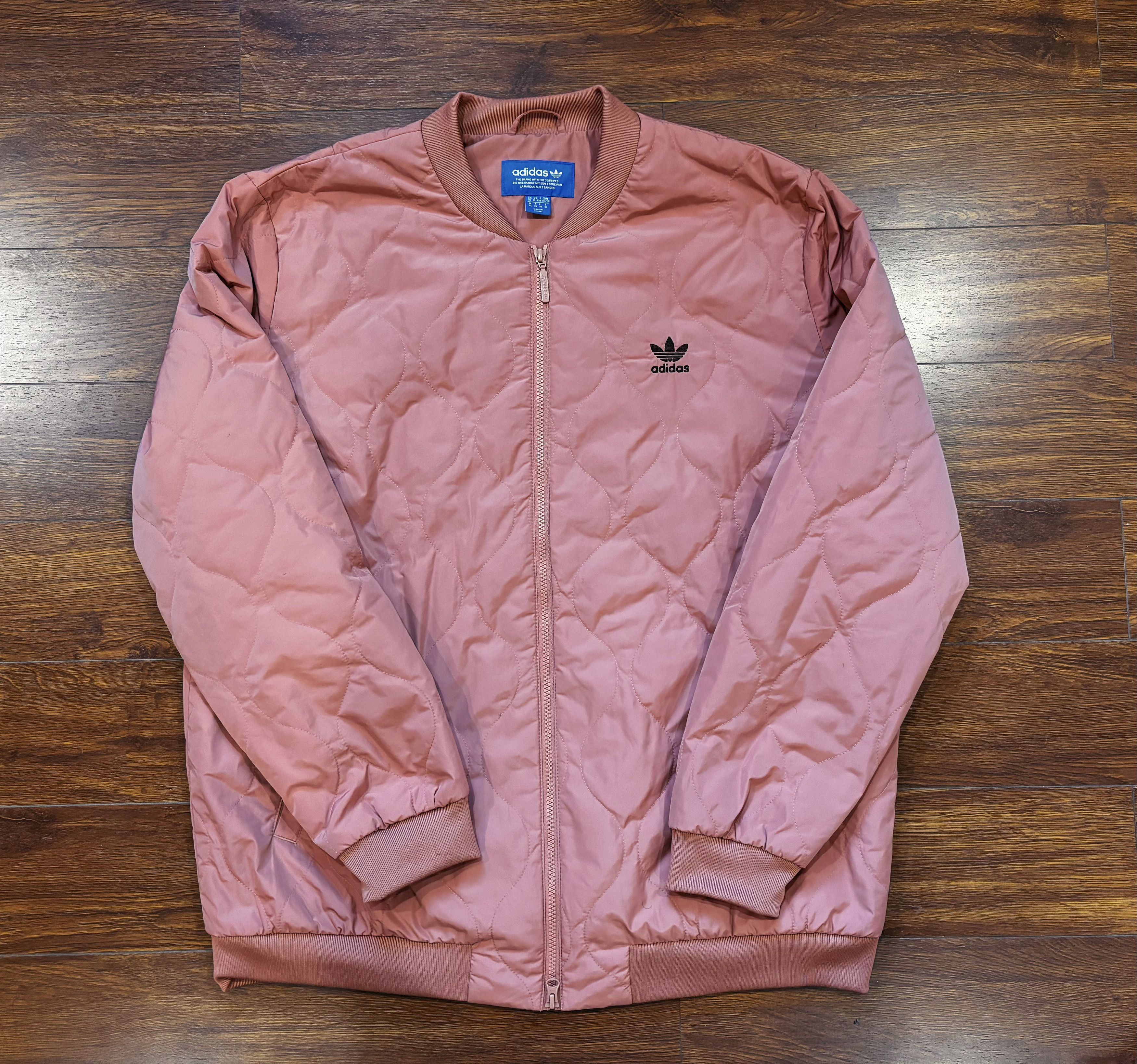Adidas Originals Rose Gold Quilted Bomber Jacket XL