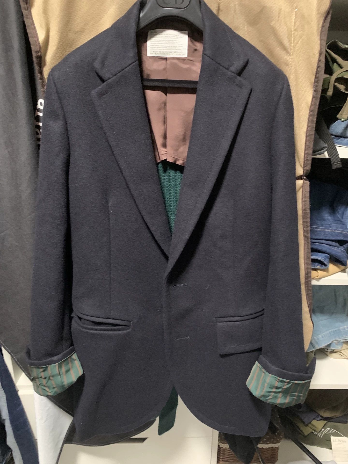 Kolor Kolor Abe Junichi Paneled Suit Navy Wool/Cashmere Size US S / EU 44-46 / 1 - 3 Thumbnail