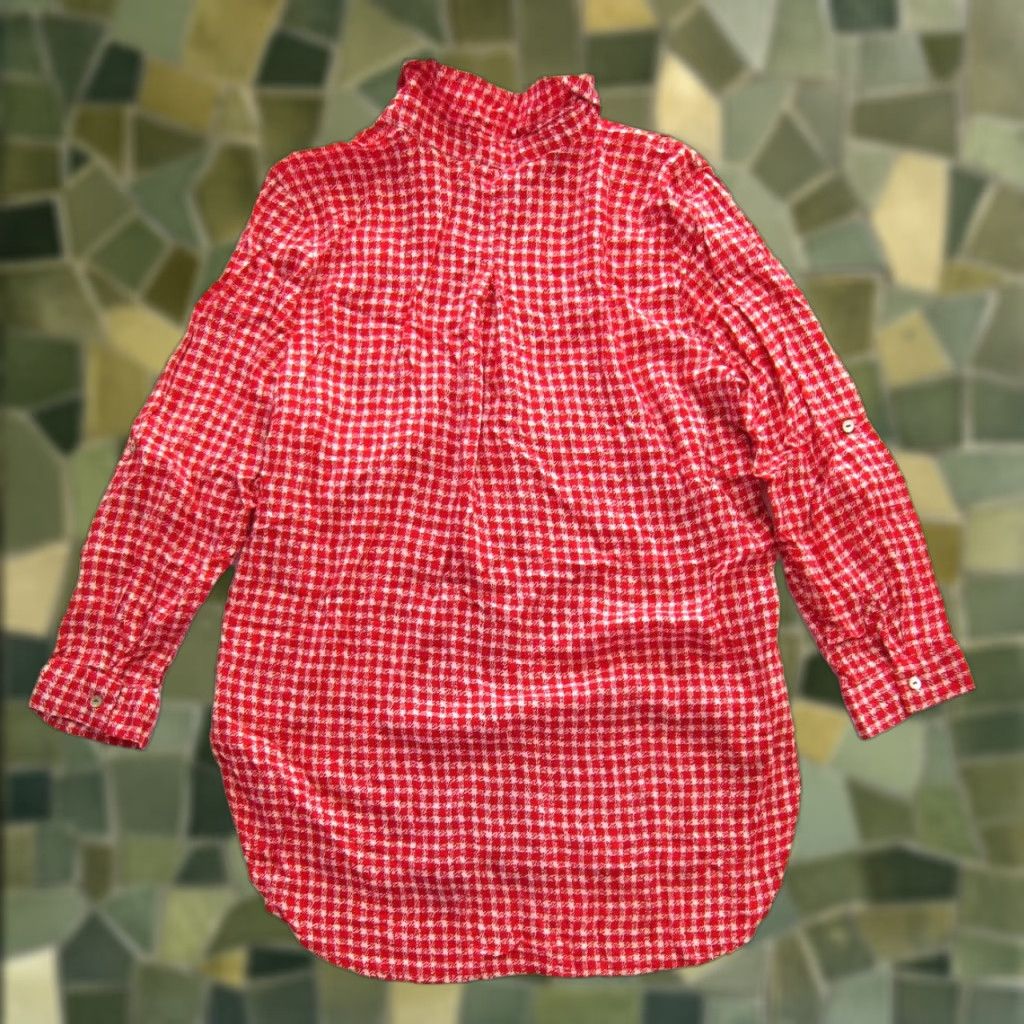 Vintage VINTAGE Grand & Greene Anthropologie Blouse Shirt Red Plaid 100% Rayon S Womens Buttons Down Long Sleeve Collared Size S / US 4 / IT 40 - 1 Thumbnail