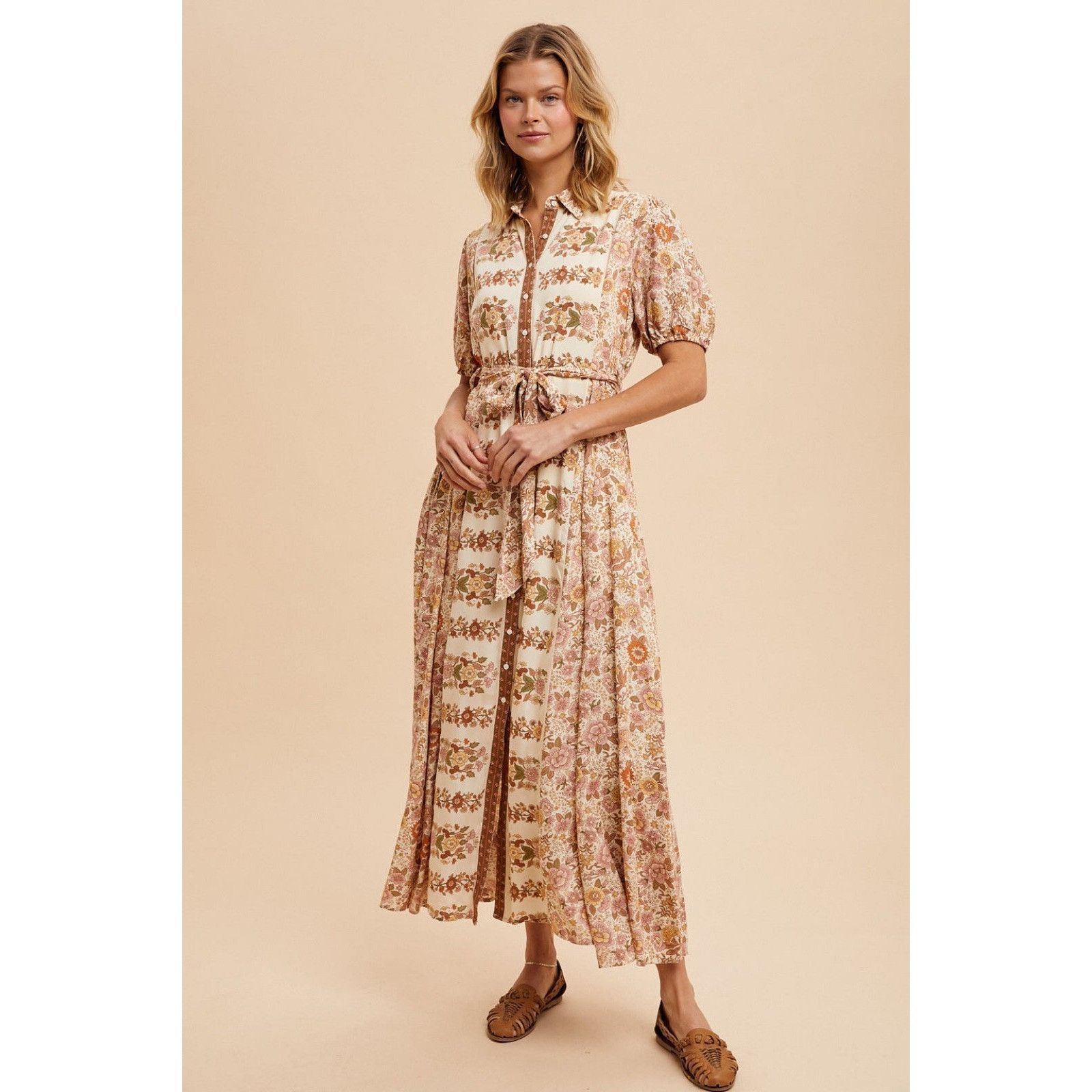 Other In Loom Boho Floral Midi Dress Cottage Core Dress Prarie Soh Size S / US 4 / IT 40 - 6 Thumbnail