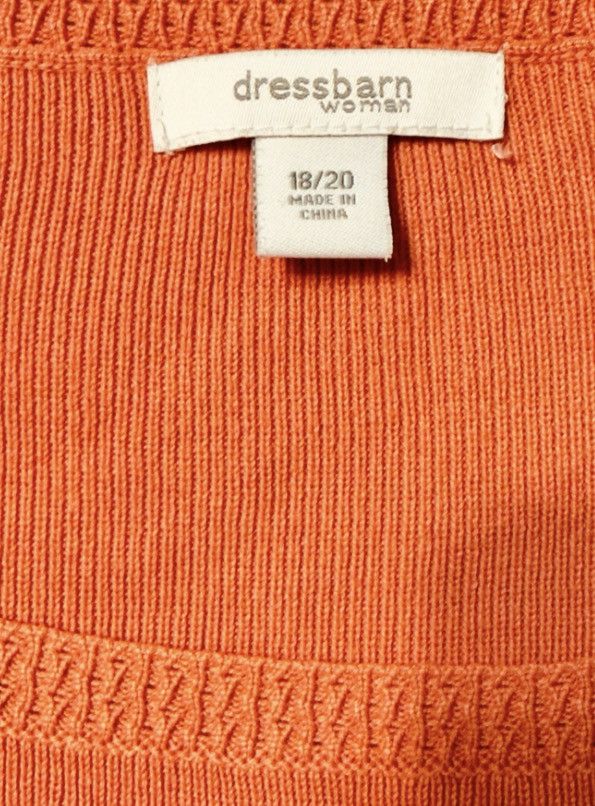 Other Dressbarn Woman Orange Coral Ribbed Knit Sweater Size 18/20 Size XXL / US 16-18 / IT 52-54 - 3 Thumbnail