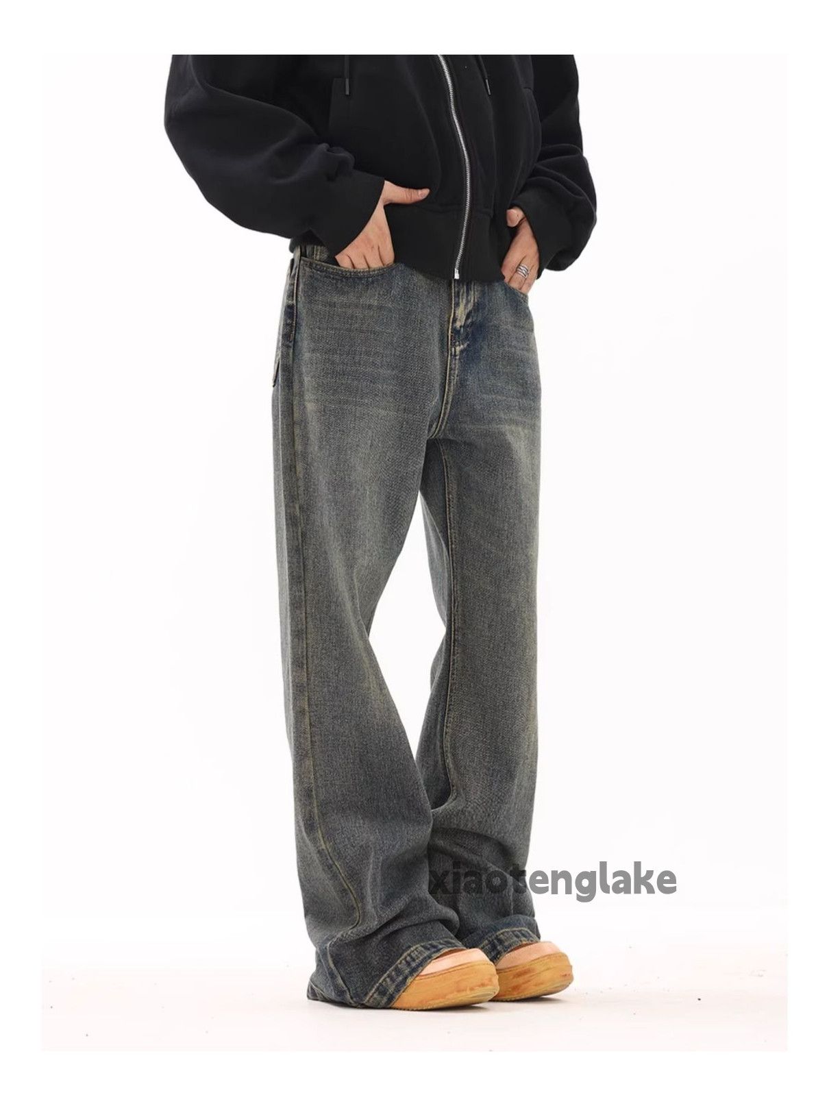 Jean × Vintage washed faded cleanfit yuppie bootcut flared jeans Size US 34 / EU 50 - 4 Thumbnail