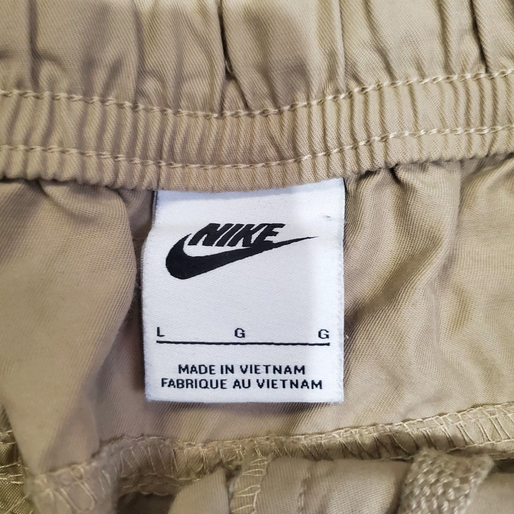 Nike Pants Mens Large Beige Cargo Joggers Lightweight Elastic Waist DD5207-250