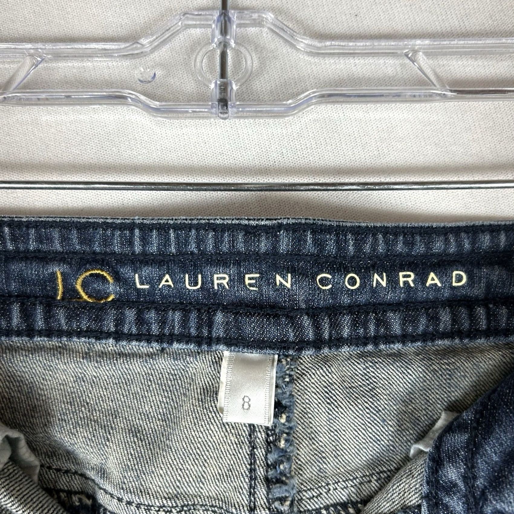 Vintage LC Lauren Conrad Jeans Women's 8 Blue Denim Straight Mid Rise 5-Pocket Cotton Spandex Regular Rise Jeans Womens Size 30" / US 8 / IT 44 - 5 Thumbnail