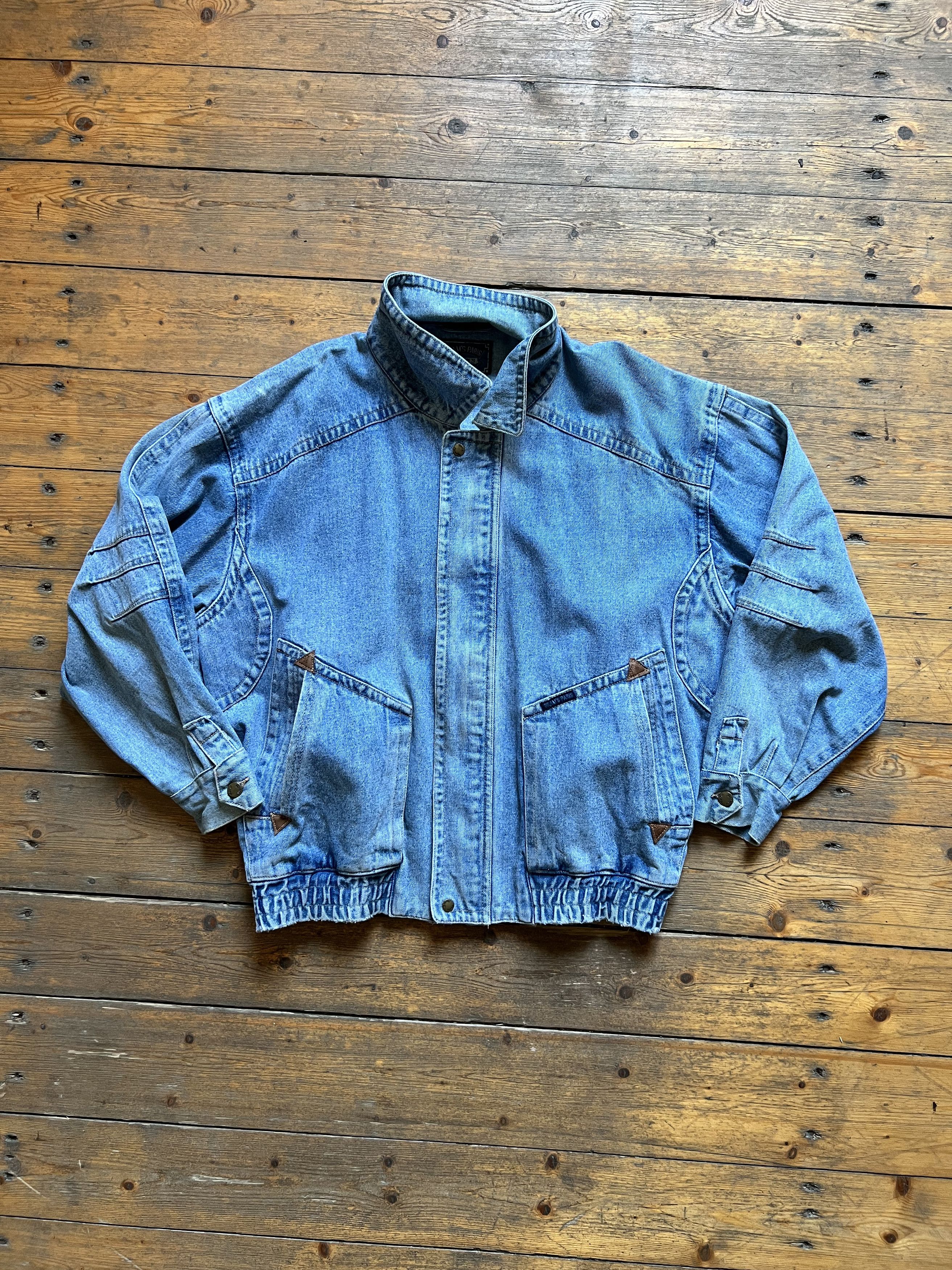 Other Brams Paris Vintage Heavy Denim Bomber Jacket NFS Size US XL / EU 56 / 4 - 3 Thumbnail